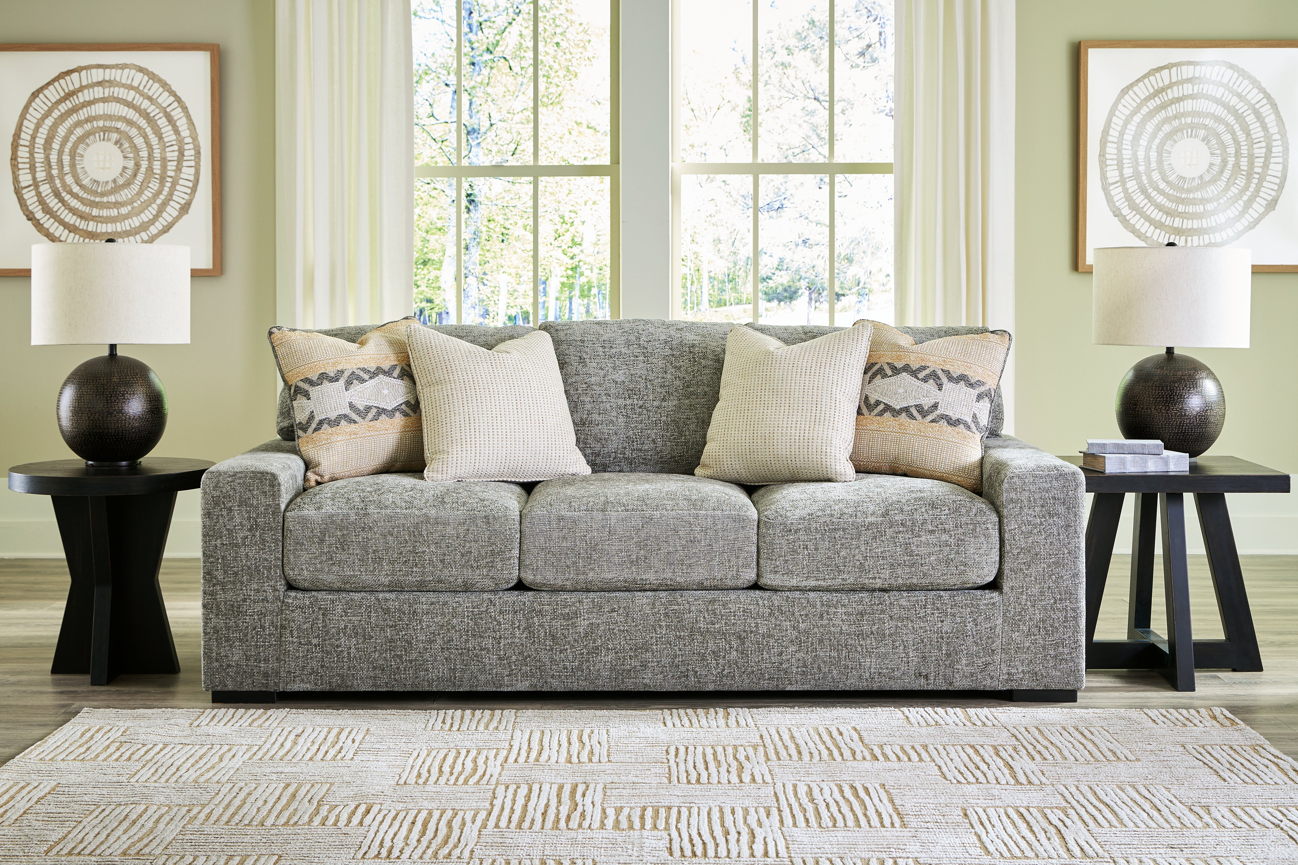 3 Brothers Decor - Ashley Furniture - Dunmor Living Room - Sofa / Graphite - 2490438