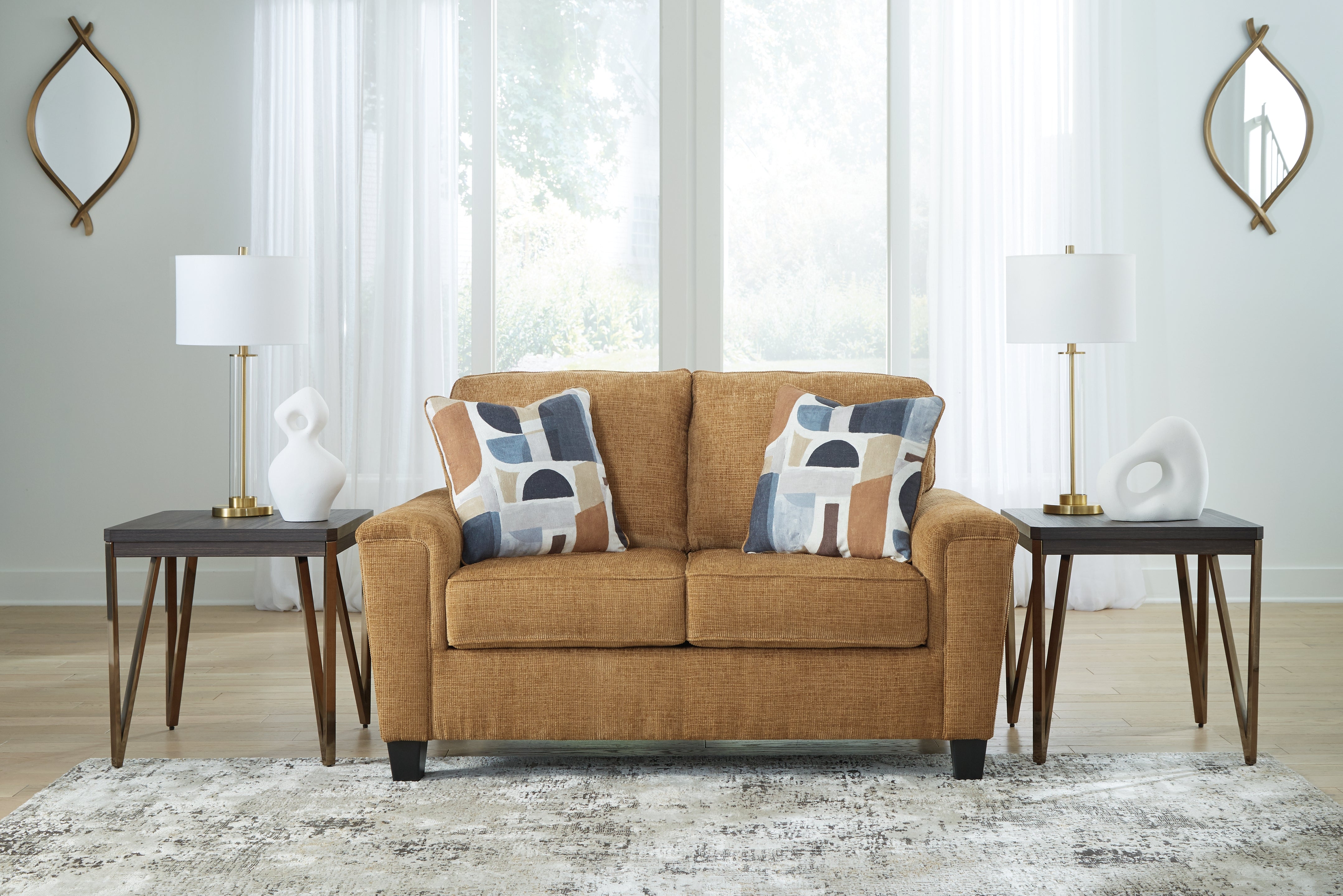 3 Brothers Decor - Ashley Furniture - Erinslane Living Room - Loveseat / Honey - 2520735