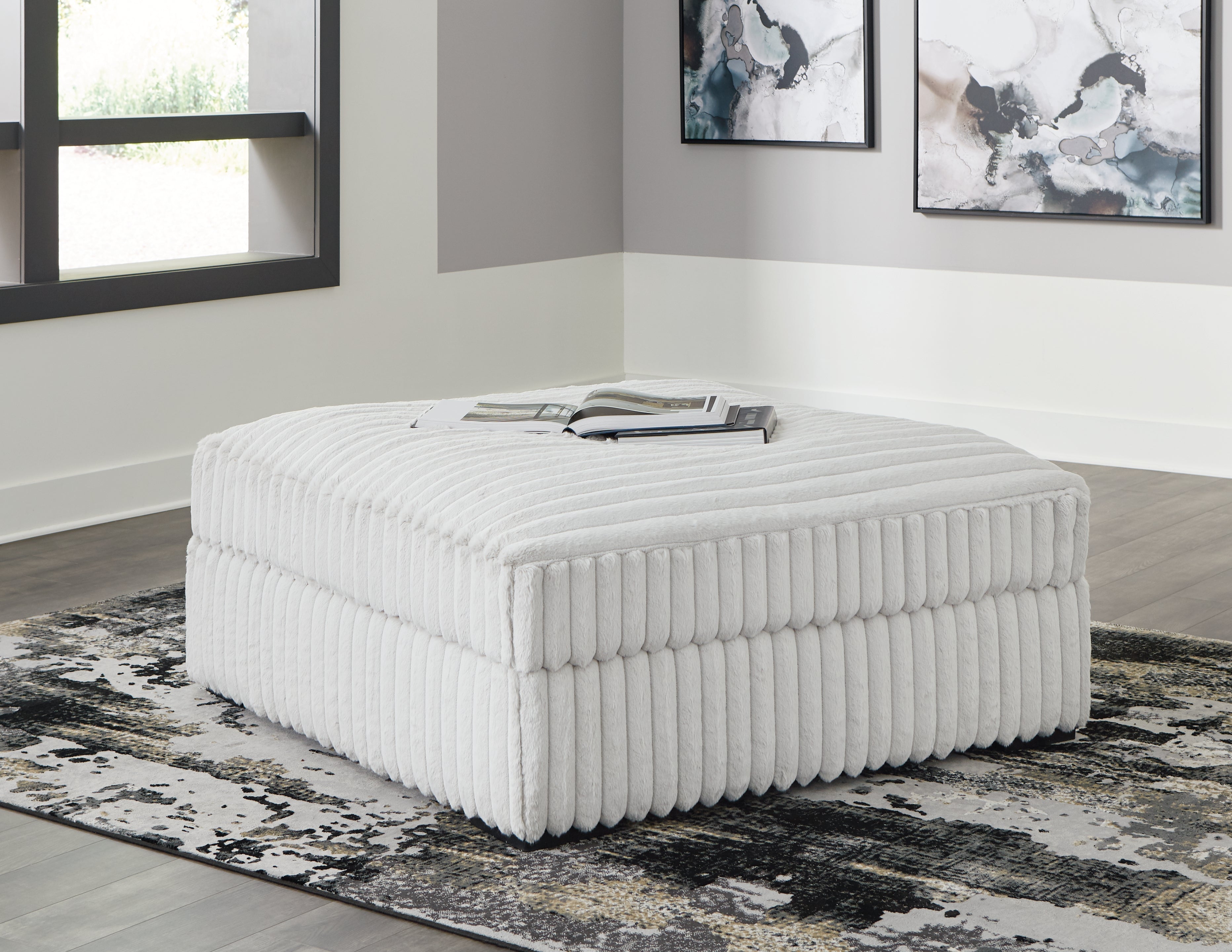 3 Brothers Decor - Ashley Furniture - Stupendous Living Room - Oversized Accent Ottoman / Alloy - 2590308