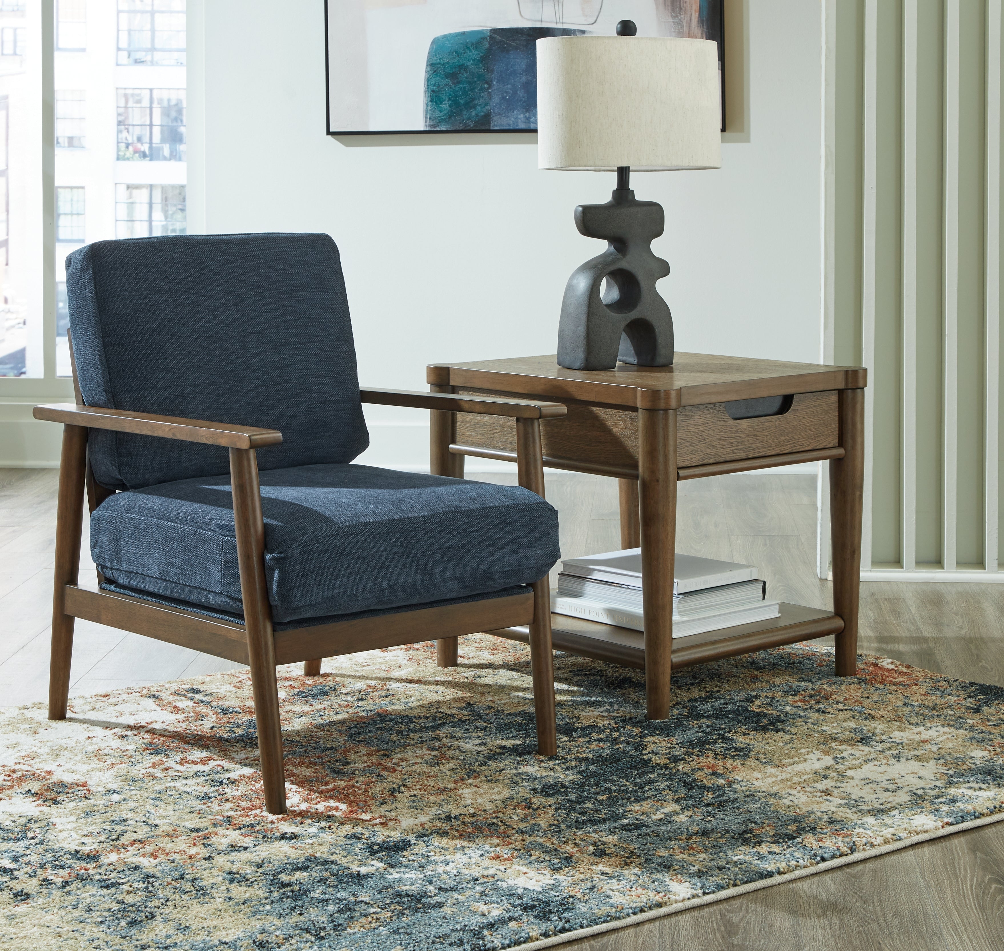 3 Brothers Decor - Ashley Furniture - Bixler Living Room - Showood Accent Chair / Navy - 2610660