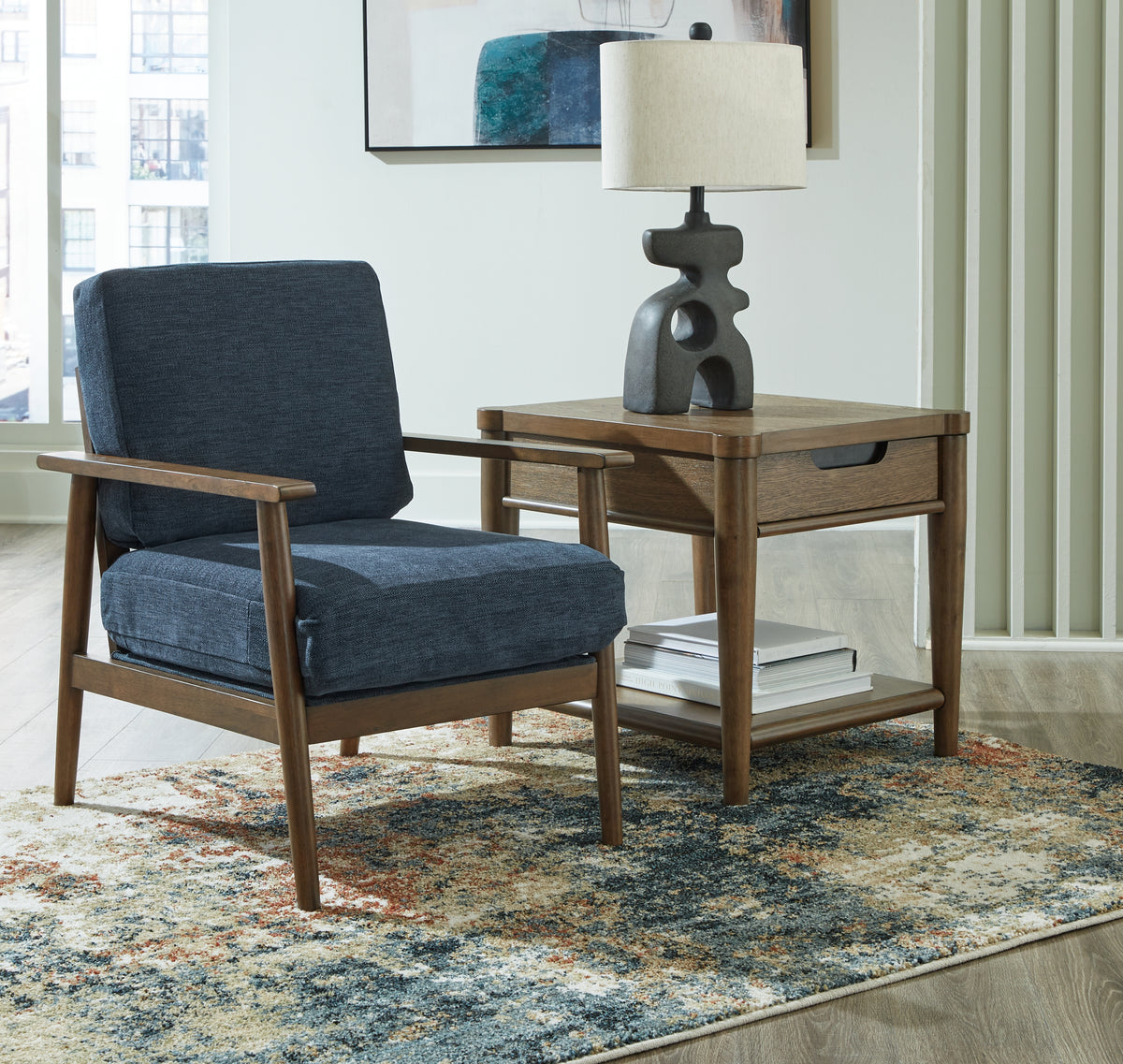 3 Brothers Decor - Ashley Furniture - Bixler Living Room - Showood Accent Chair / Navy - 2610660