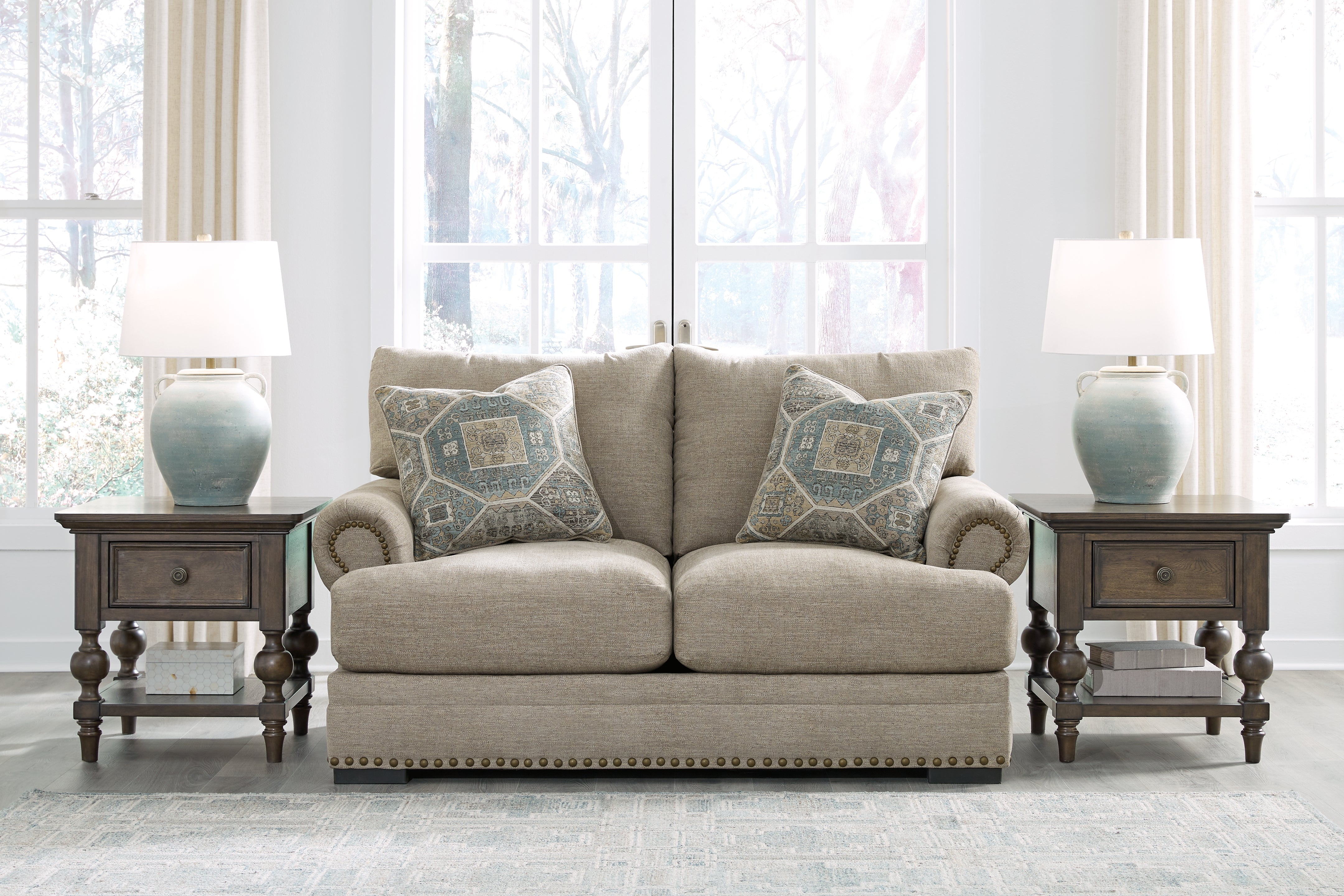 3 Brothers Decor - Ashley Furniture - Galemore Living Room - Loveseat / Quarry - 2700435