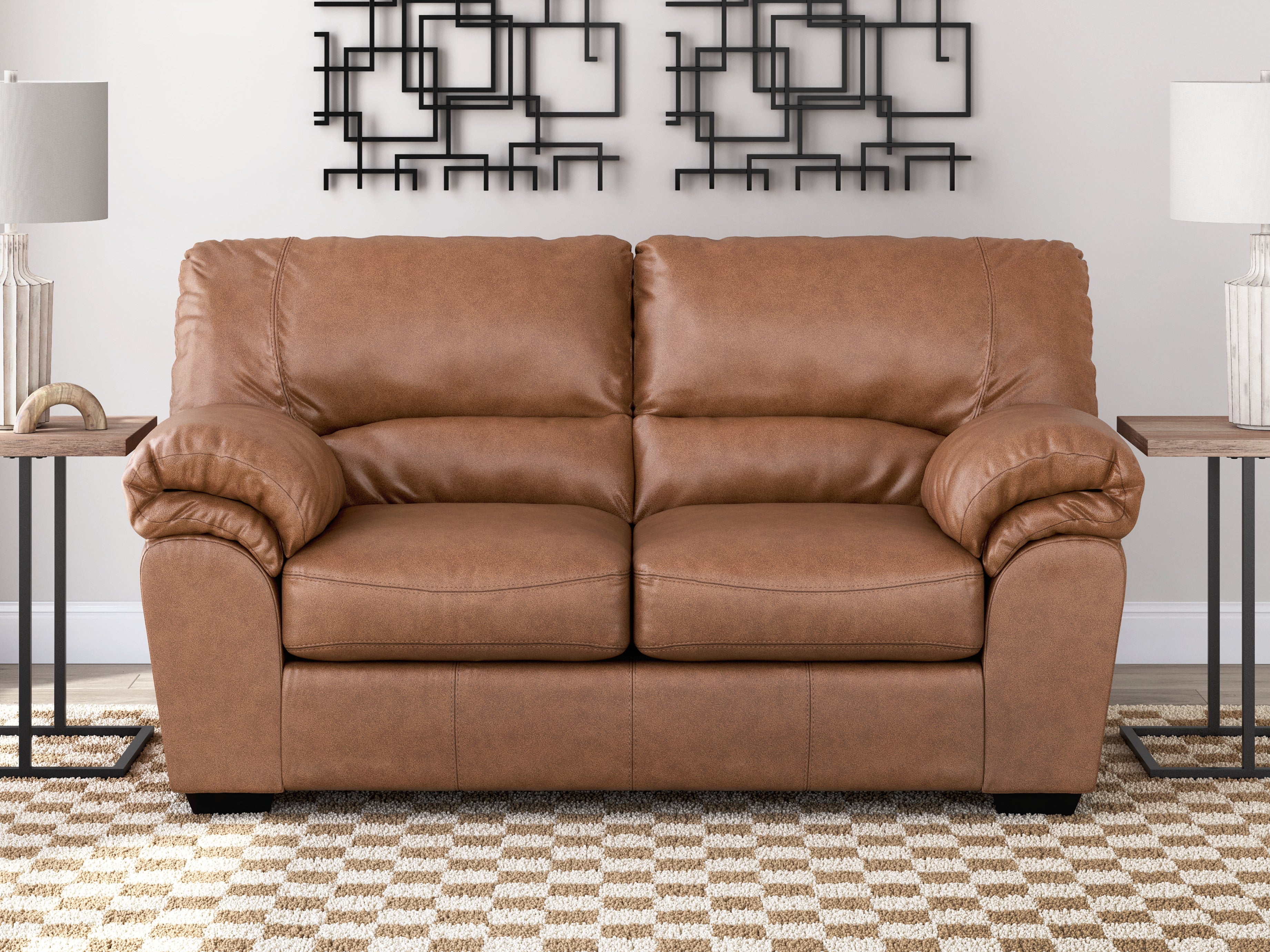 3 Brothers Decor - Ashley Furniture - WillowBend Living Room - Loveseat / Caramel - PC2770435