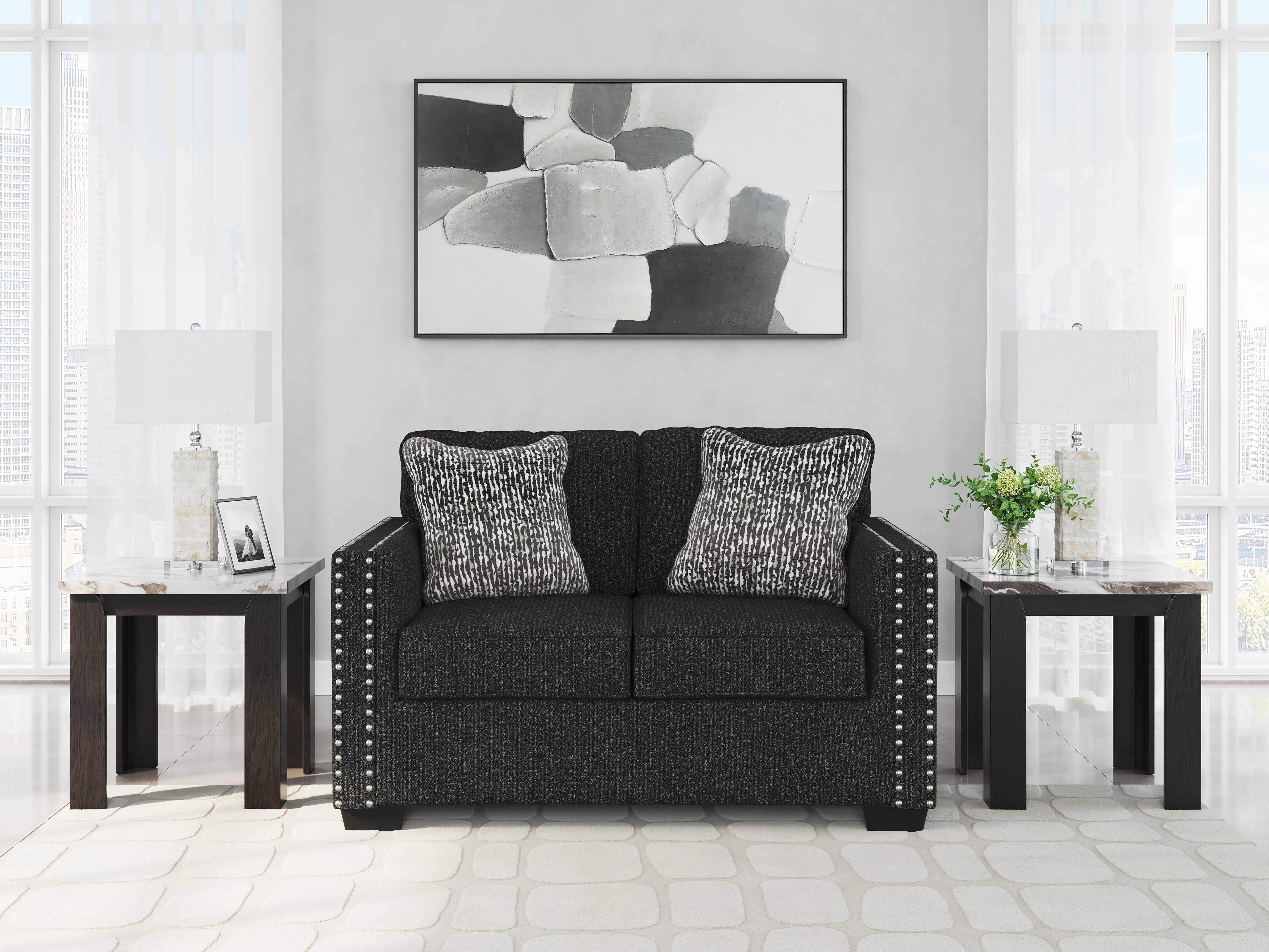 3 Brothers Decor - Ashley Furniture - Jasmine Peaks Living Room - Loveseat / Coal - 2890435