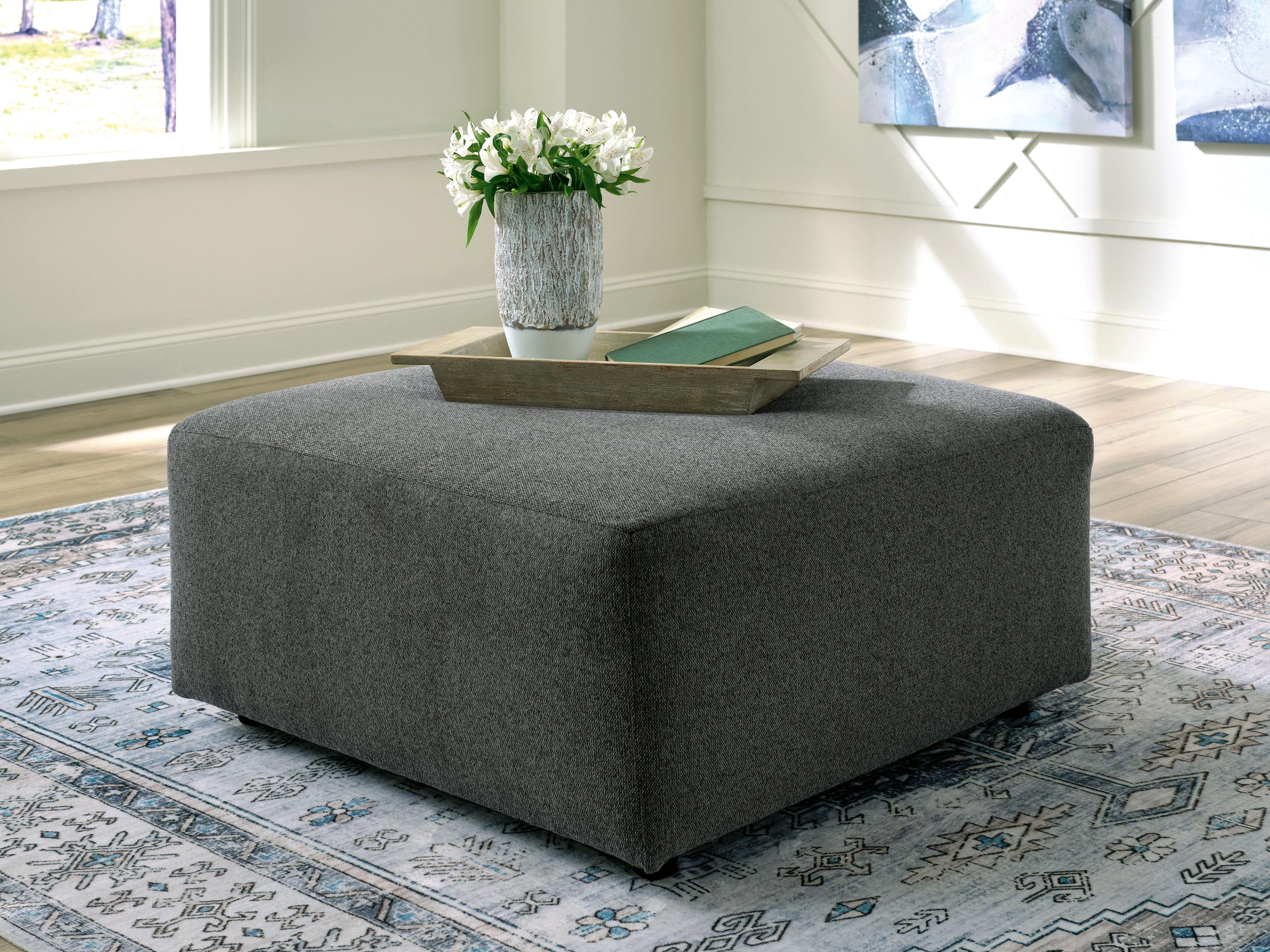 3 Brothers Decor - Ashley Furniture - Edenfield Living Room - Oversized Accent Ottoman / Charcoal - 2900308