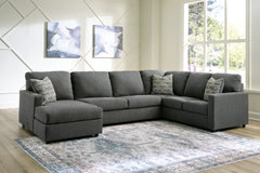 3 Brothers Decor - Ashley Furniture - Edenfield Sectional - RAF 3-Piece Sectional with Chaise / Charcoal - 29003S1