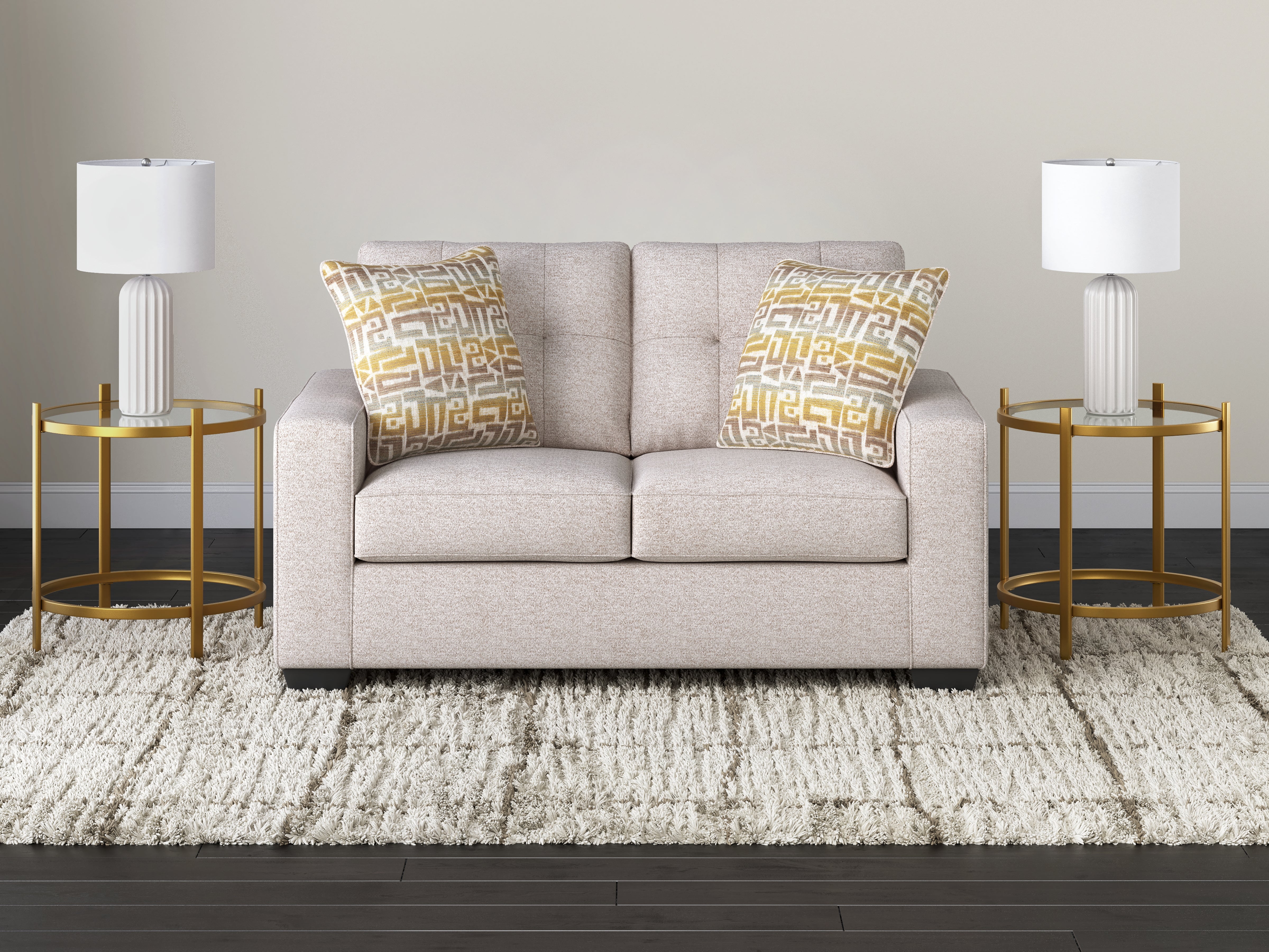 3 Brothers Decor - Ashley Furniture - Larimer Living Room - Loveseat / Stone - PC2920335
