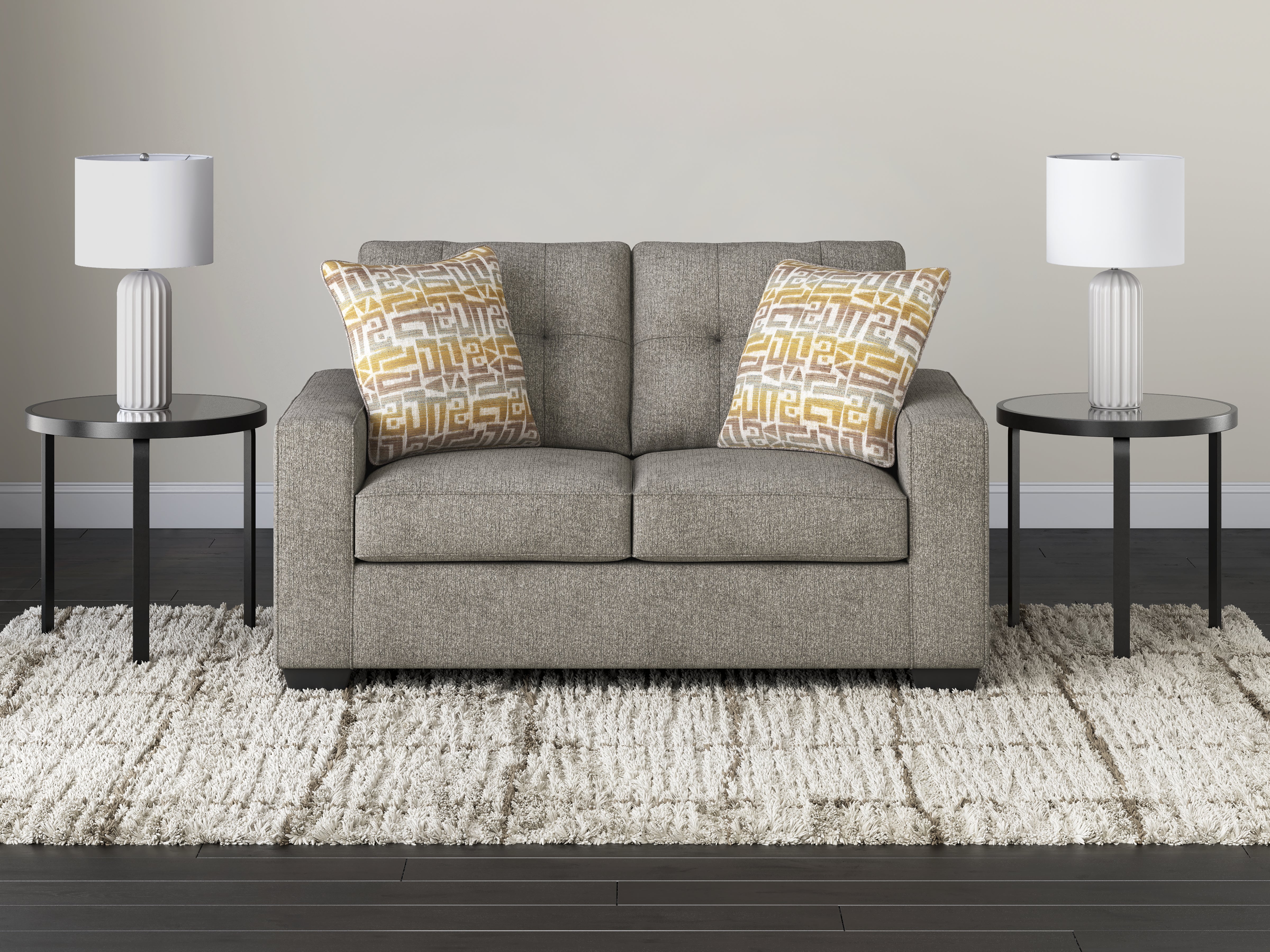 3 Brothers Decor - Ashley Furniture - Larimer Living Room - Loveseat / Iron - PC2920435