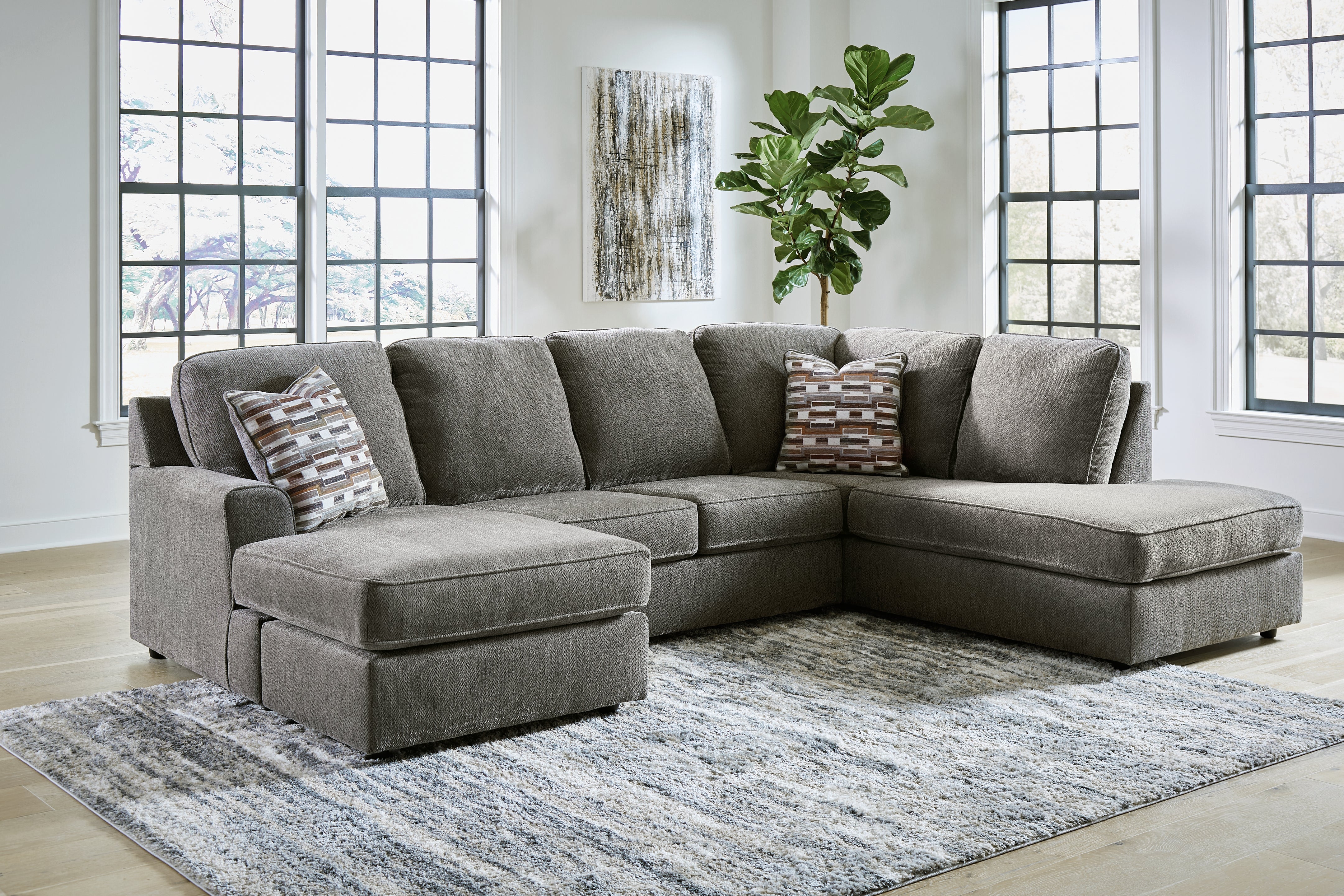 3 Brothers Decor - Ashley Furniture - O'Phannon Sectional - LAF 2-Piece Sectional with Chaise / Putty - 29402S1
