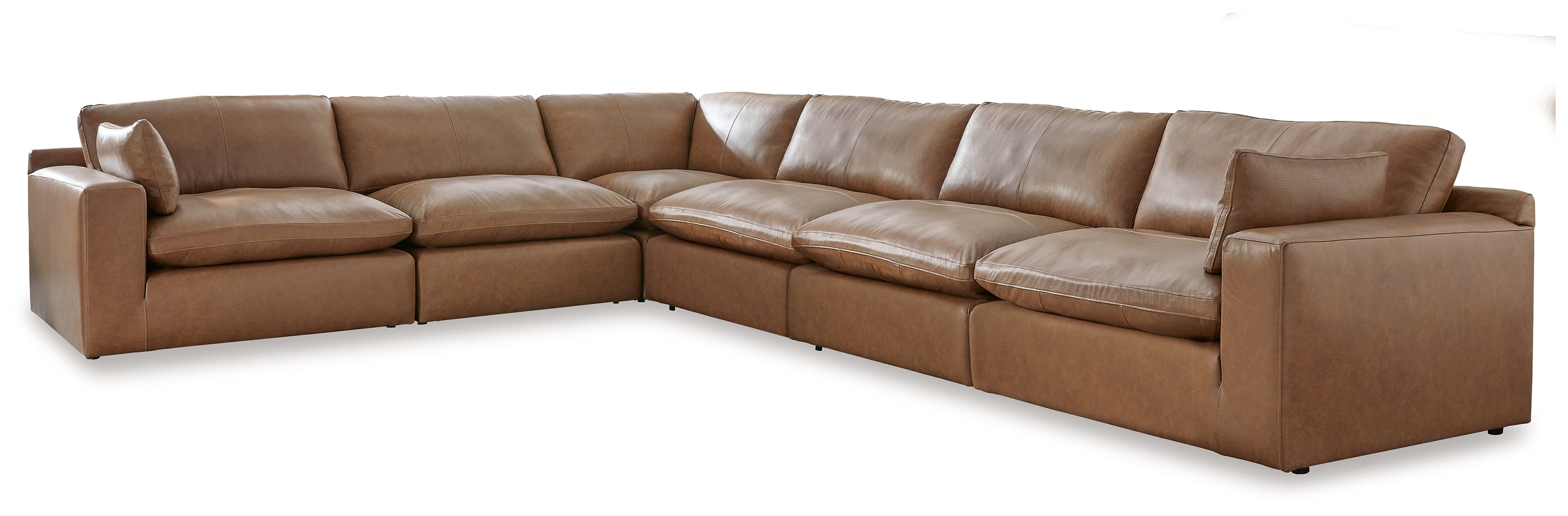 3 Brothers Decor - Ashley Furniture - Emilia Sectional - RAF 6-Piece Sectional / Caramel - 30901S5