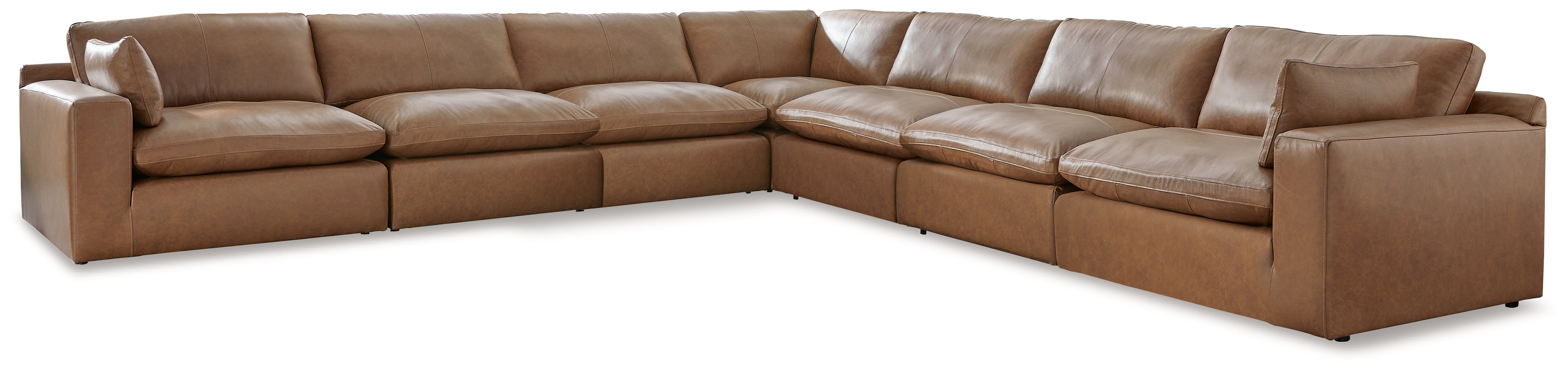 3 Brothers Decor - Ashley Furniture - Emilia Sectional - RAF 7-Piece Sectional / Caramel - 30901S6