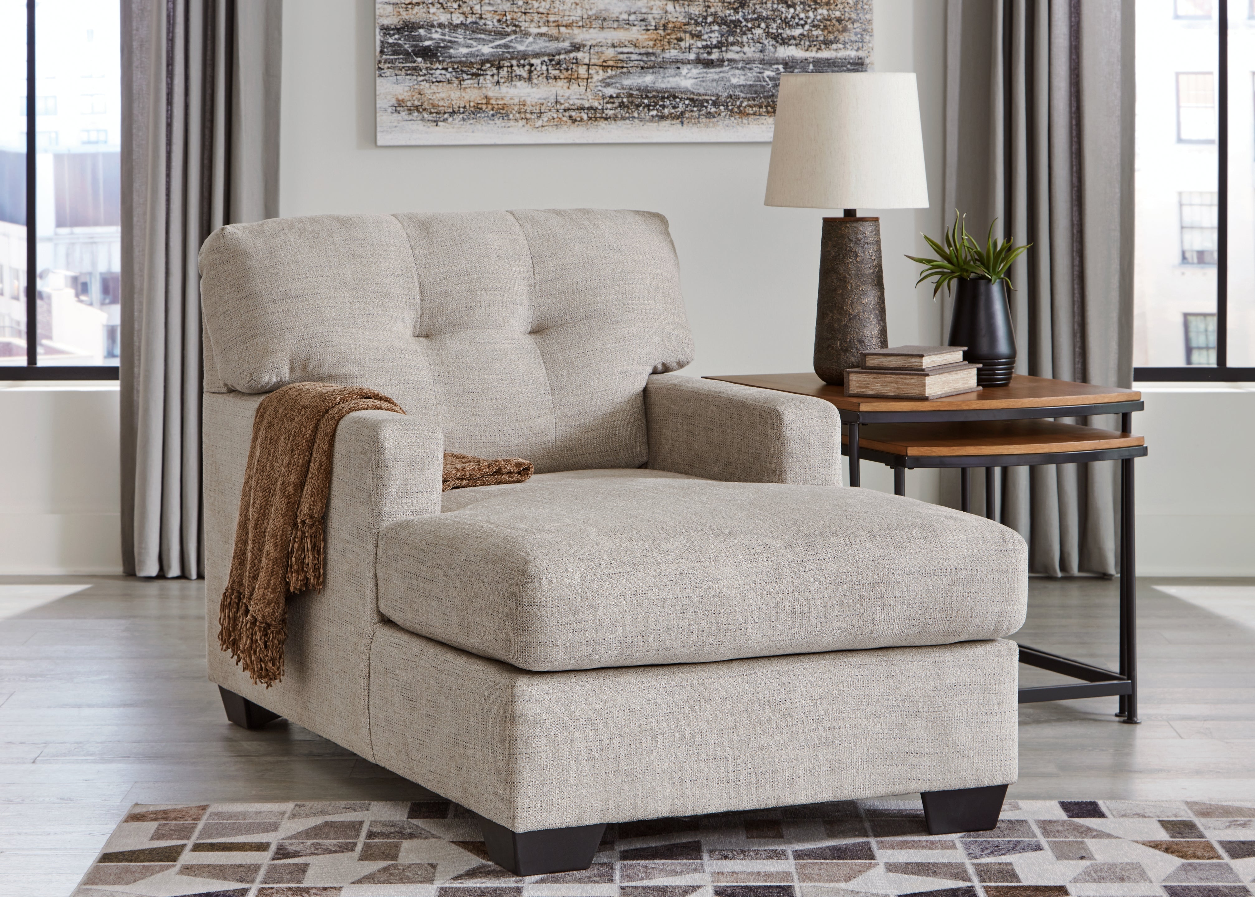 3 Brothers Decor - Ashley Furniture - Mahoney Living Room - Chaise / Pebble - 3100415