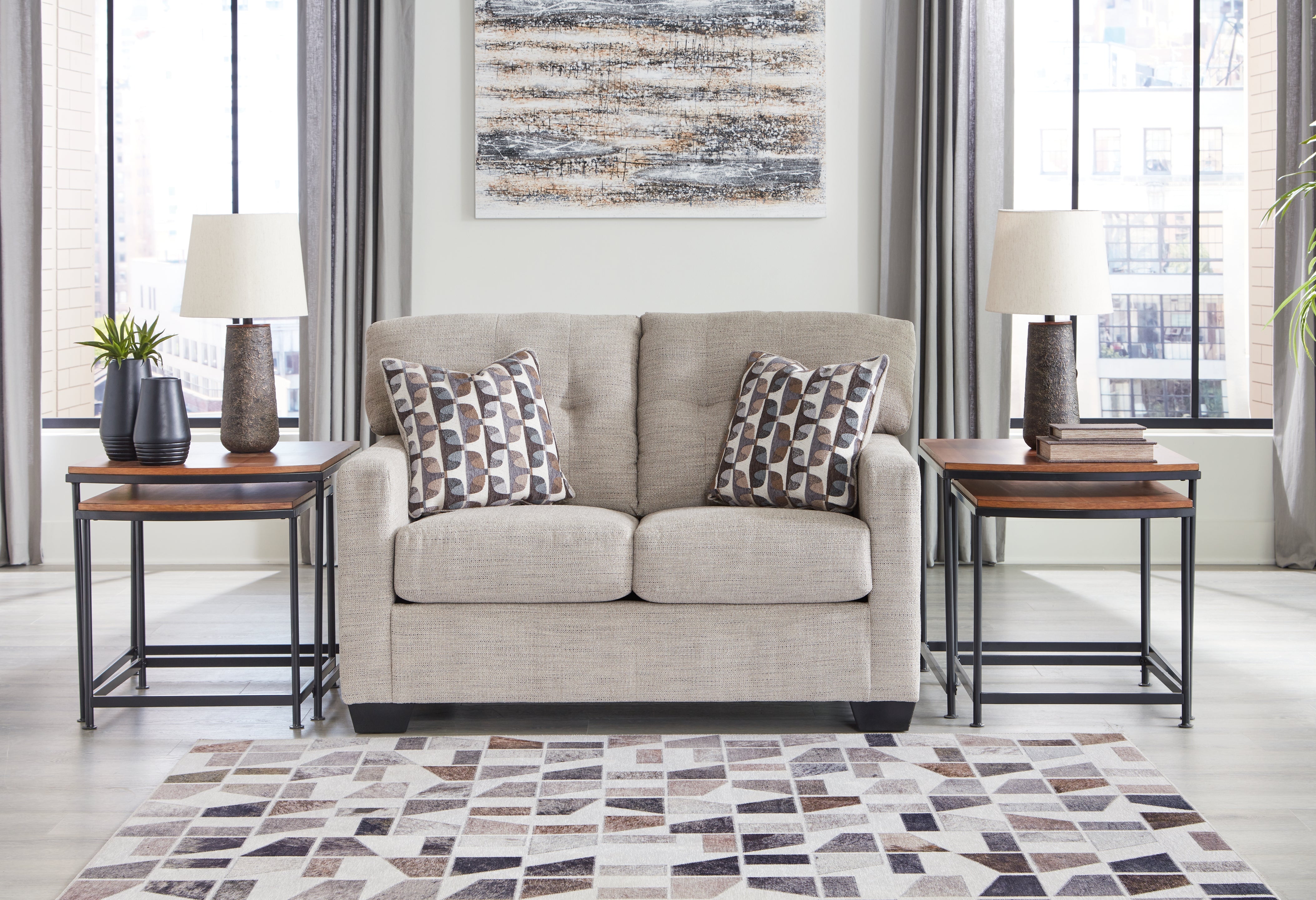3 Brothers Decor - Ashley Furniture - Mahoney Living Room - Loveseat / Pebble - 3100435