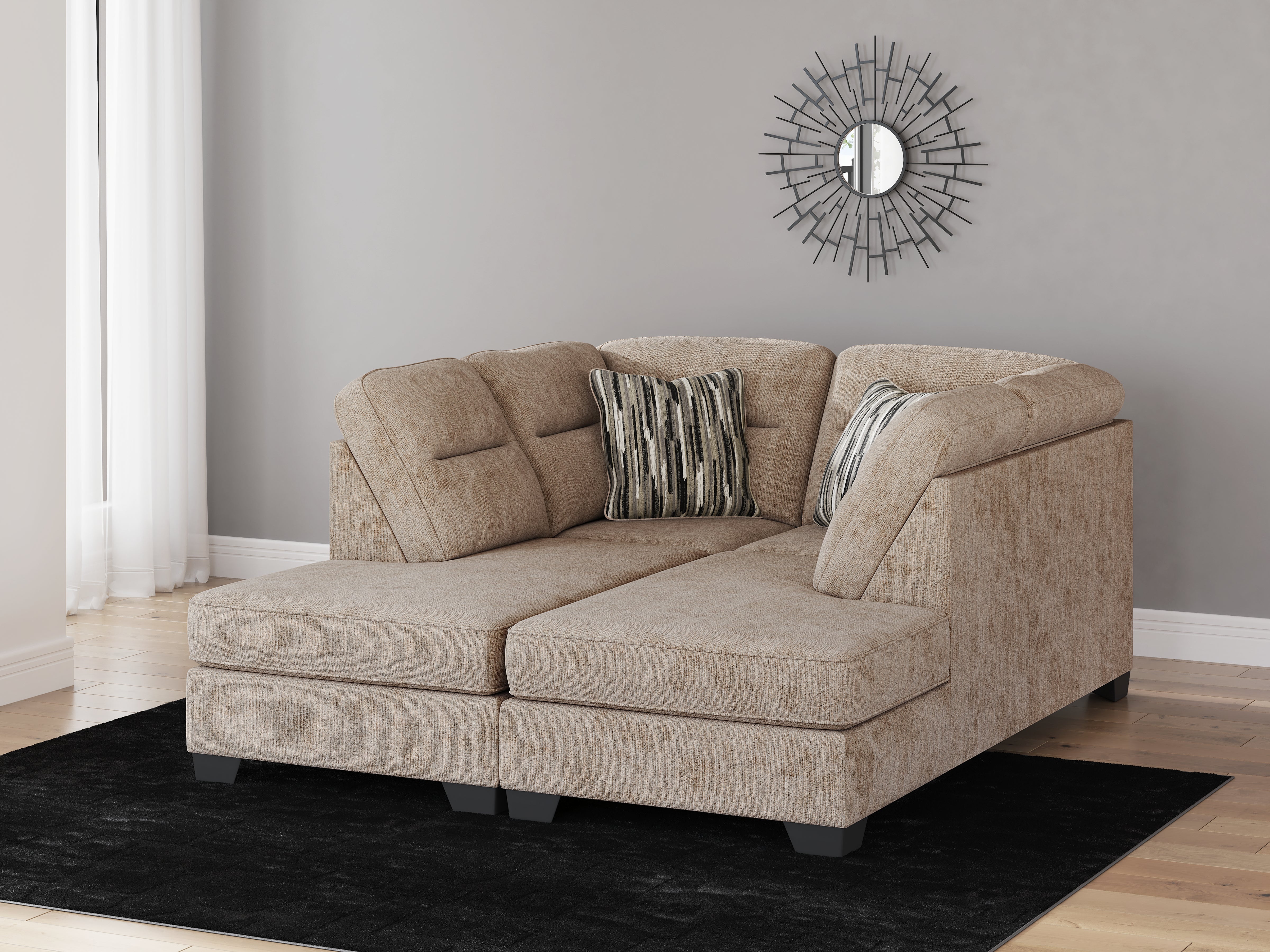 3 Brothers Decor - Ashley Furniture - Olten Sectional - RAF 2-Piece Super Chaise / Mocha - 31304S3
