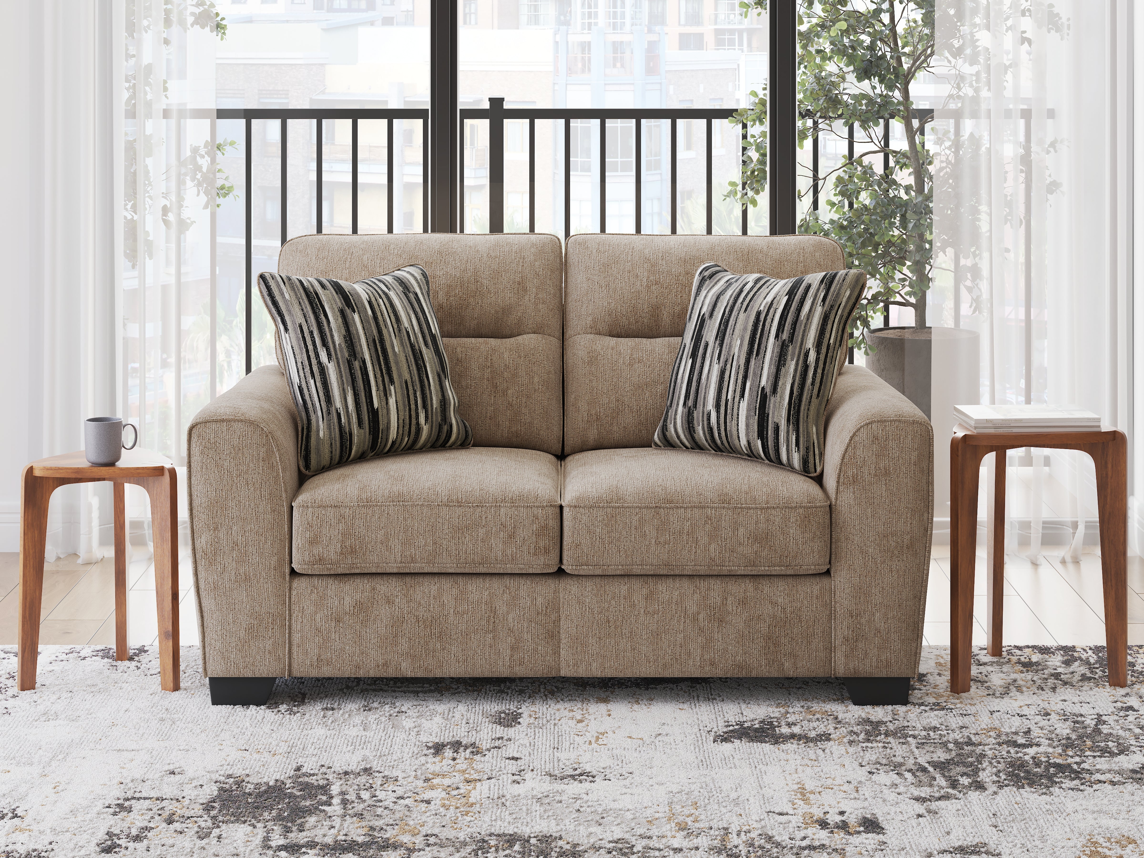 3 Brothers Decor - Ashley Furniture - Olten Living Room - Loveseat / Mocha - 3130435