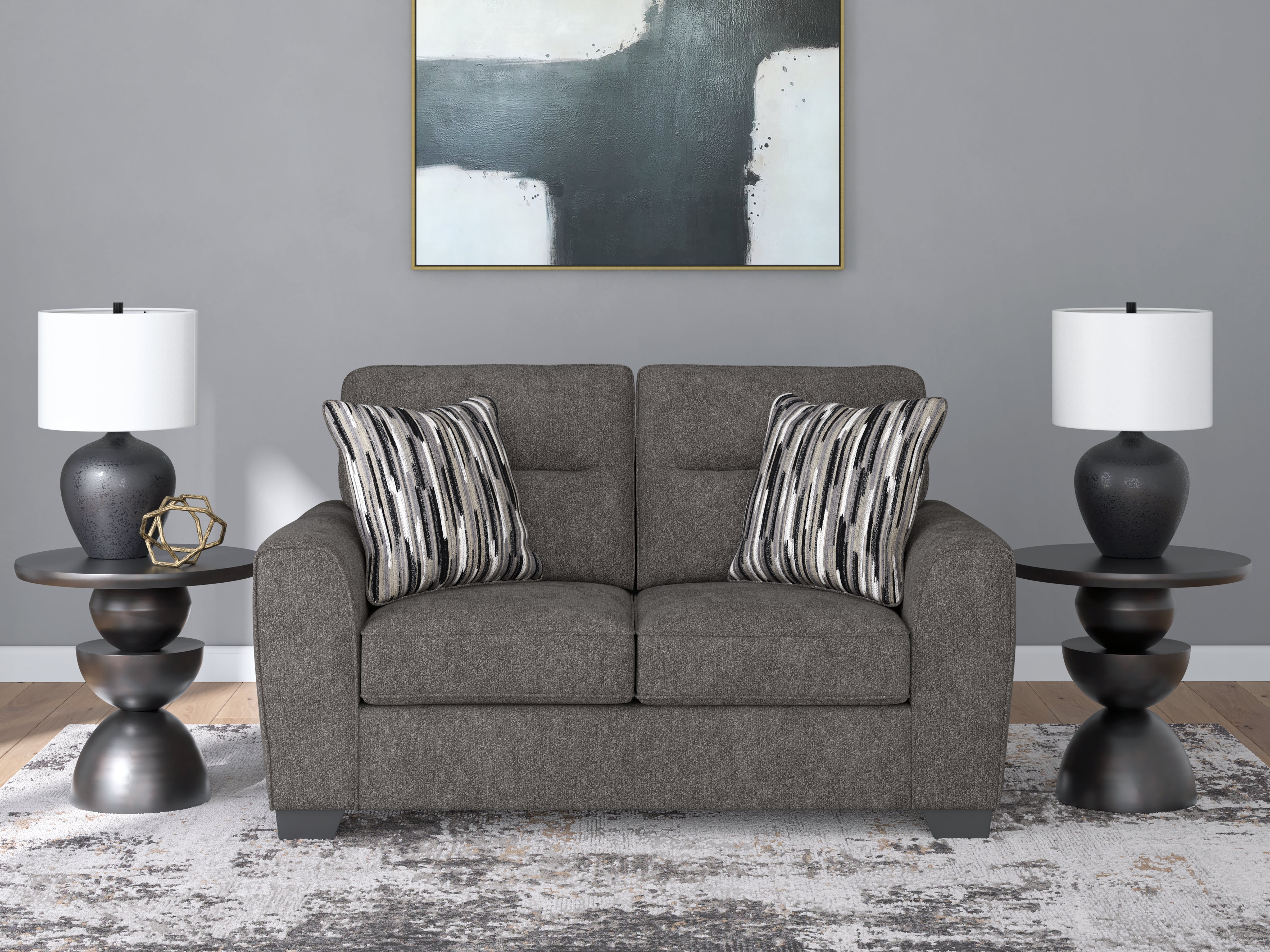 3 Brothers Decor - Ashley Furniture - Olten Living Room - Loveseat / Graphite - 3130535