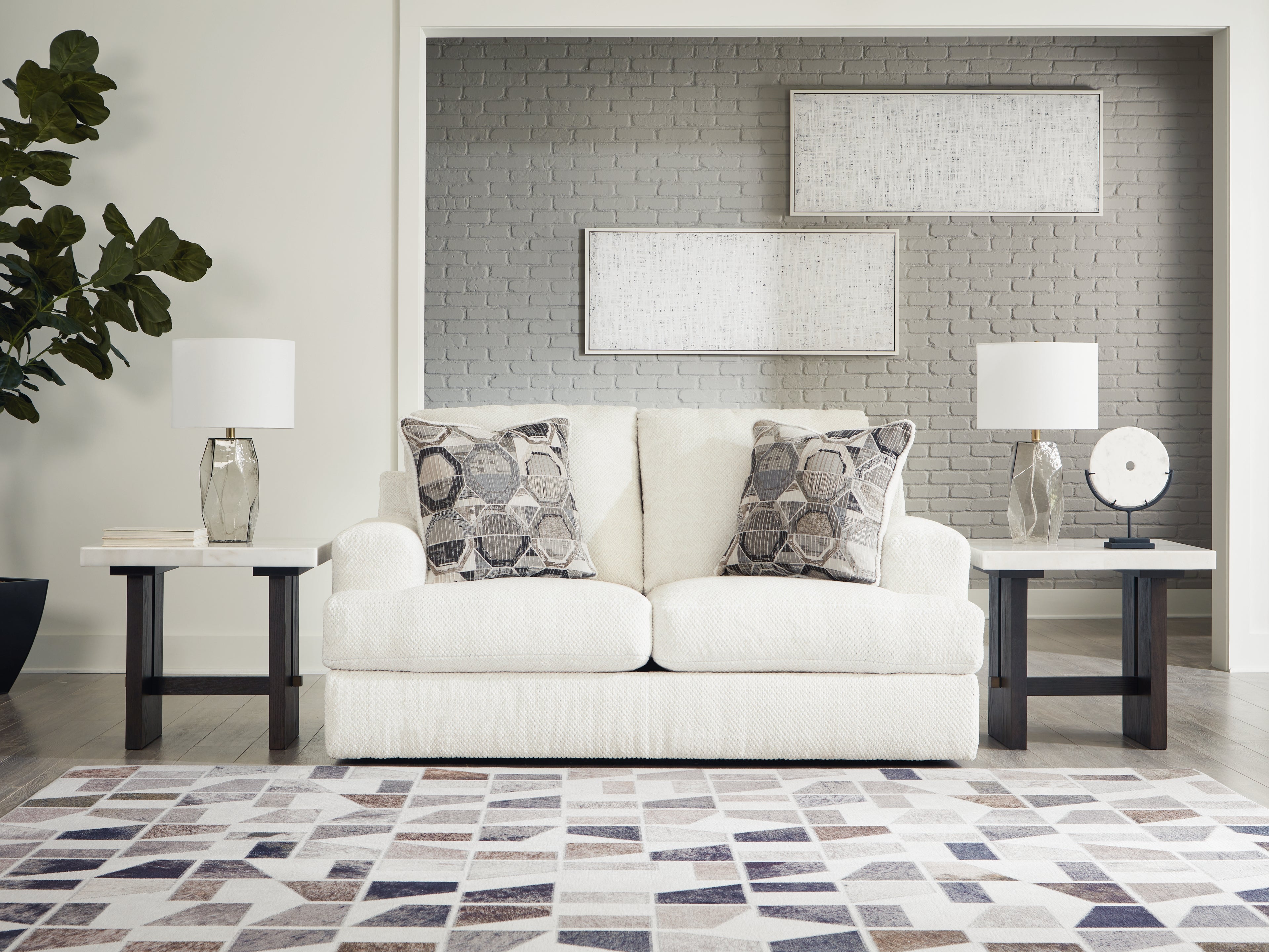 3 Brothers Decor - Ashley Furniture - Karinne Living Room - Loveseat / Linen - 3140335