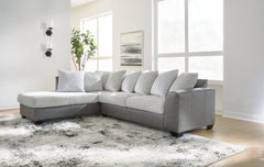 3 Brothers Decor - Ashley Furniture - Clairette Court Sectional - RAF 2-Piece Sectional with Chaise / Alloy - 31503S1