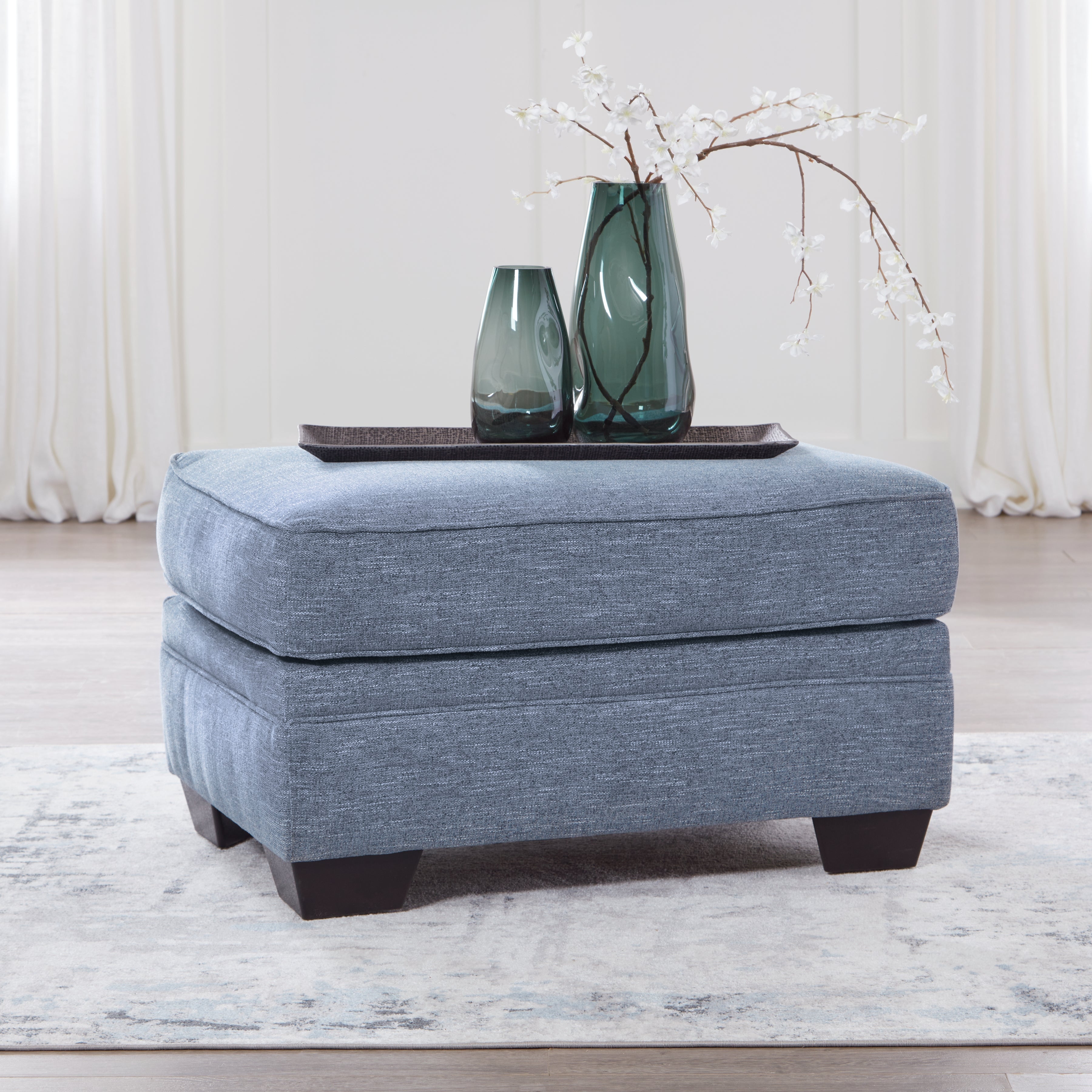 3 Brothers Decor - Ashley Furniture - Carissa Manor Living Room - Ottoman / Denim - 3260414
