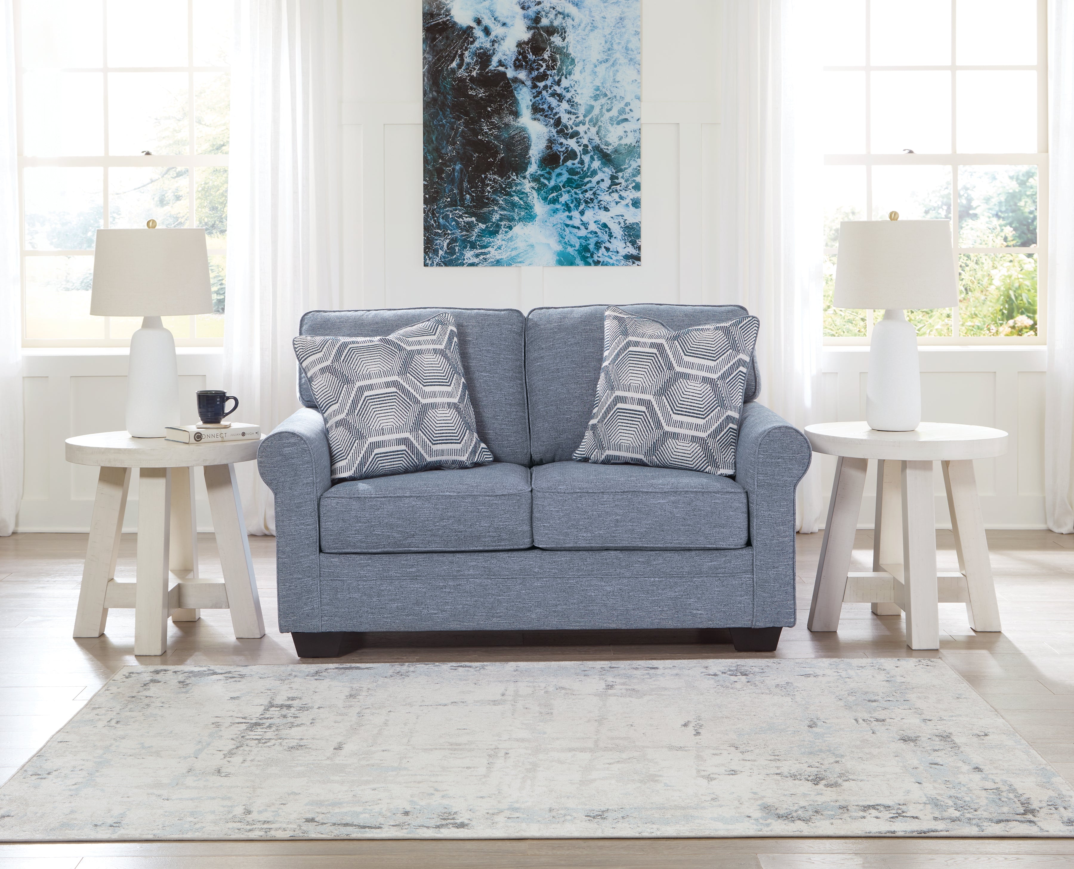 3 Brothers Decor - Ashley Furniture - Carissa Manor Living Room - Loveseat / Denim - 3260435