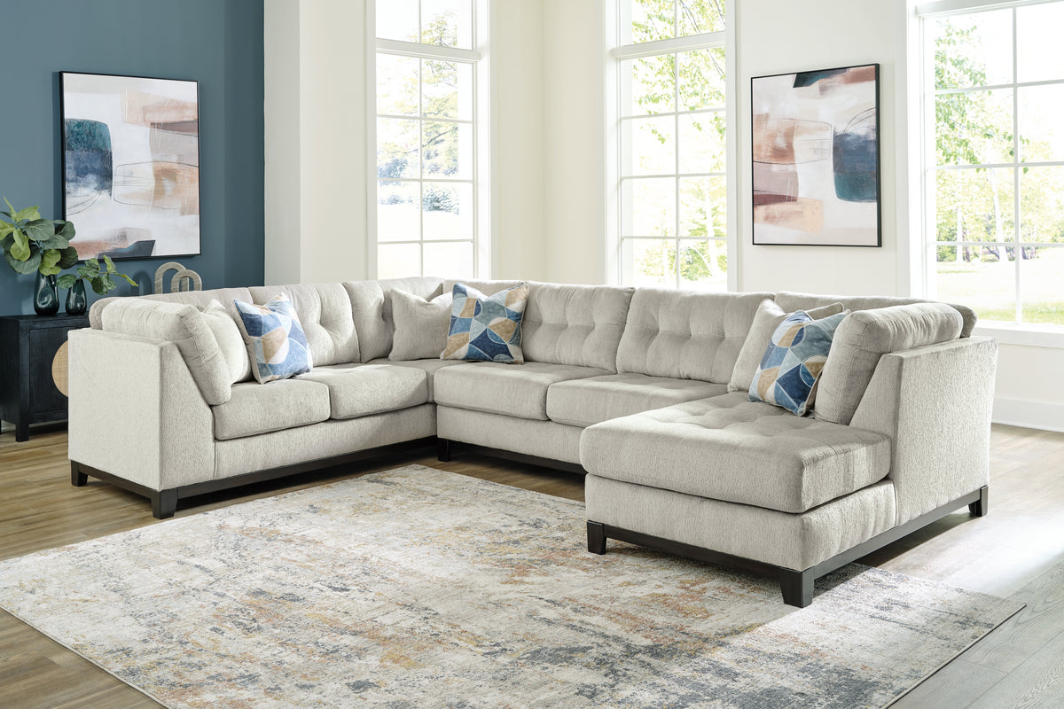 3 Brothers Decor - Ashley Furniture - Maxon Place Sectional - 3-Piece Sectional with Chaise / Stone - 33004S2