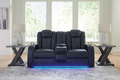 3 Brothers Decor - Ashley Furniture - Fyne-Dyme Living Room - PWR REC Loveseat/CON/ADJ HDRST / Sapphire - 3660318