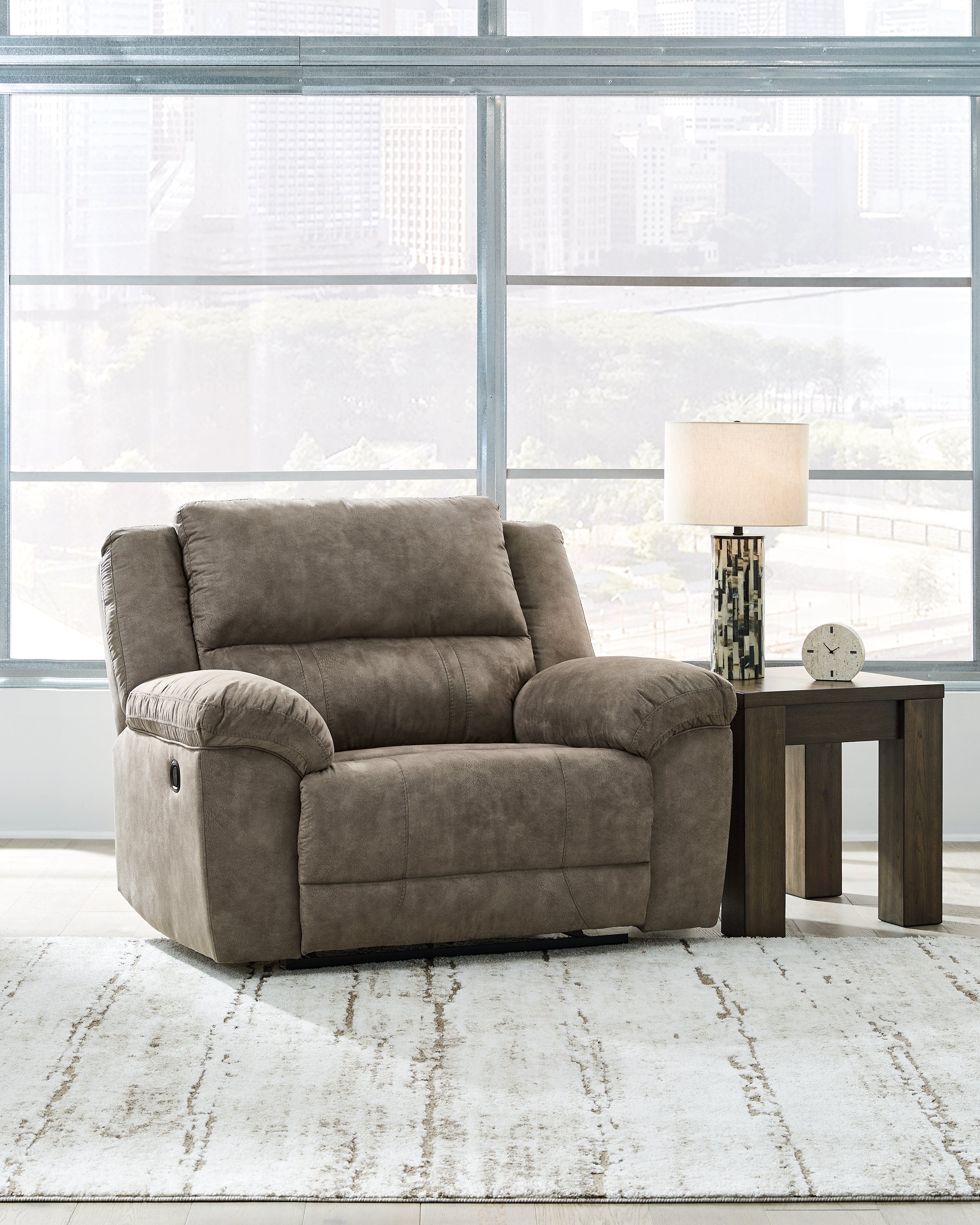 3 Brothers Decor - Ashley Furniture - Laresview Living Room - Zero Wall Wide Seat Recliner / Fossil - 3720352