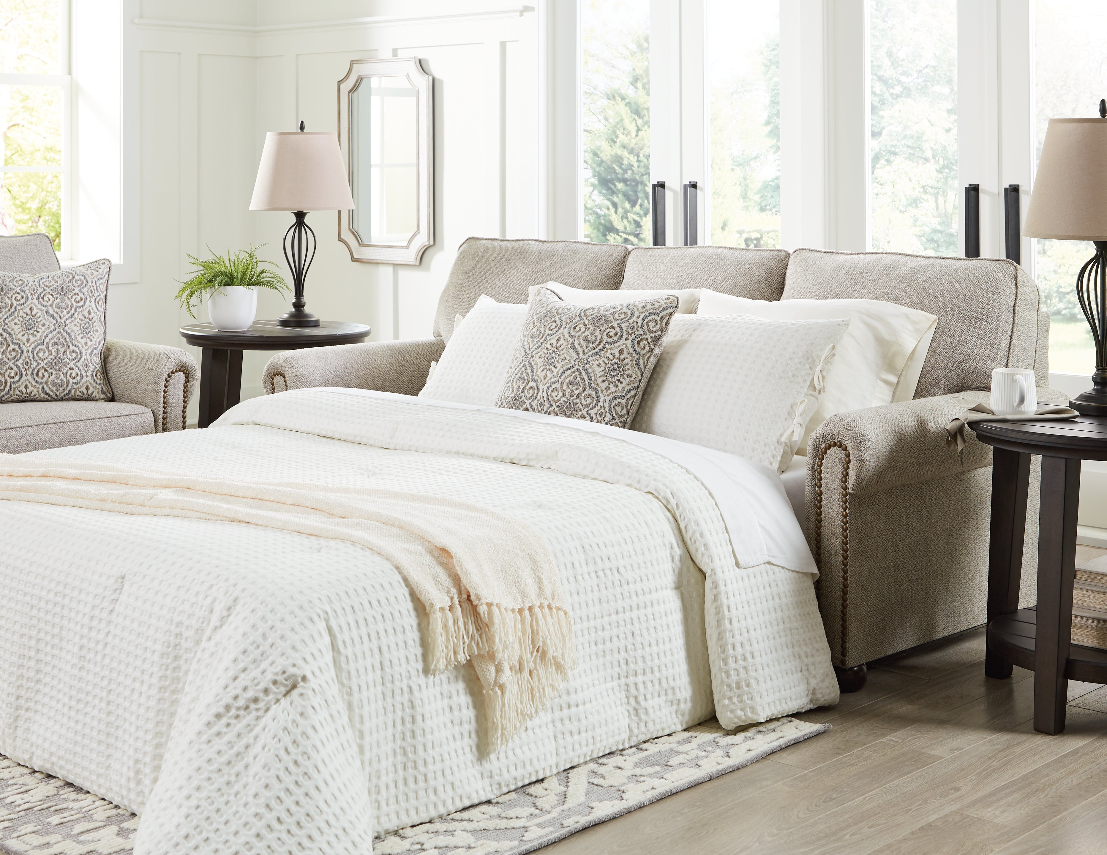 3 Brothers Decor - Ashley Furniture - Gaelon Living Room - Queen Sofa Sleeper / Dune - 3730739