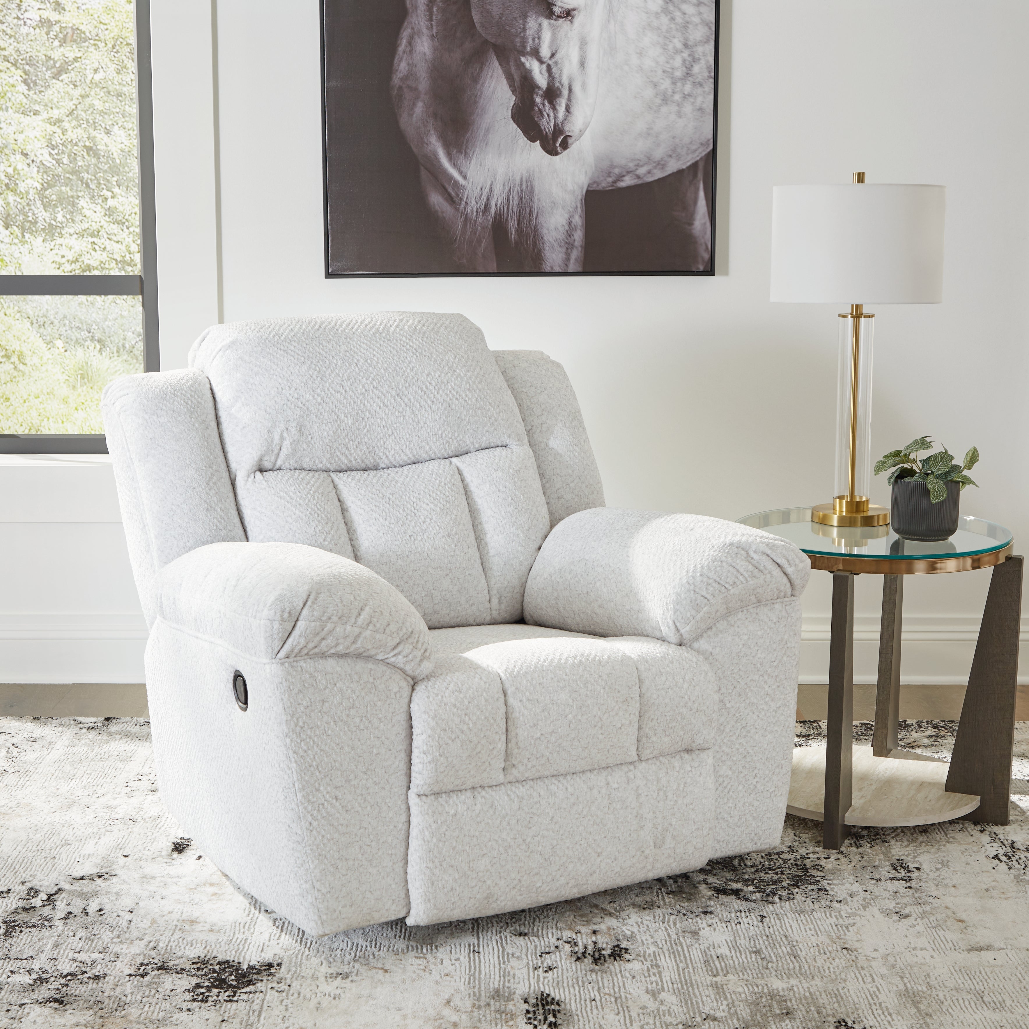 3 Brothers Decor - Ashley Furniture - Frohn Living Room - Rocker Recliner / Snow - 3740525