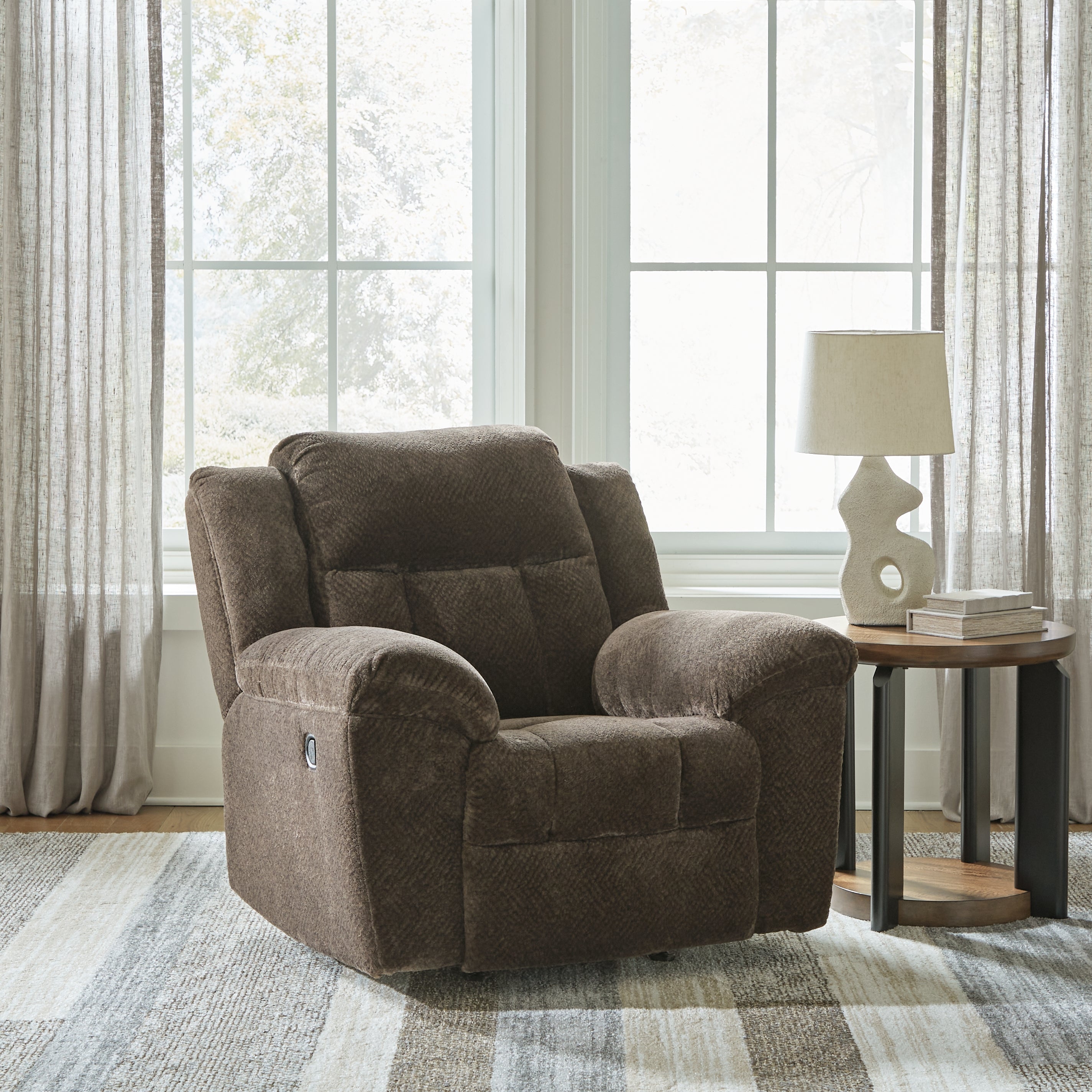 3 Brothers Decor - Ashley Furniture - Frohn Living Room - Rocker Recliner / Chocolate - 3740725
