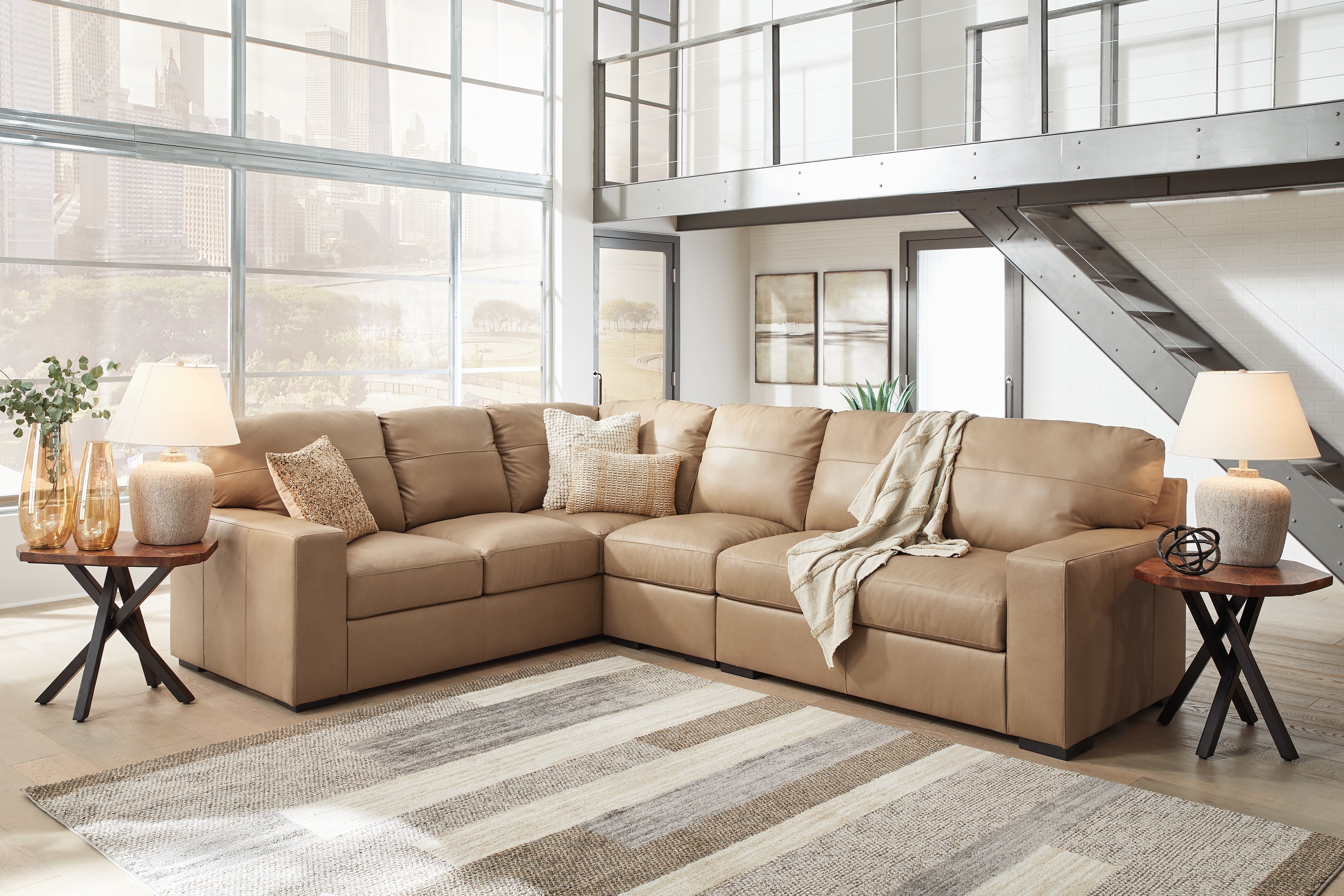 3 Brothers Decor - Ashley Furniture - Bandon Sectional - LAF 3-Piece Sectional / Toffee - 38006S3