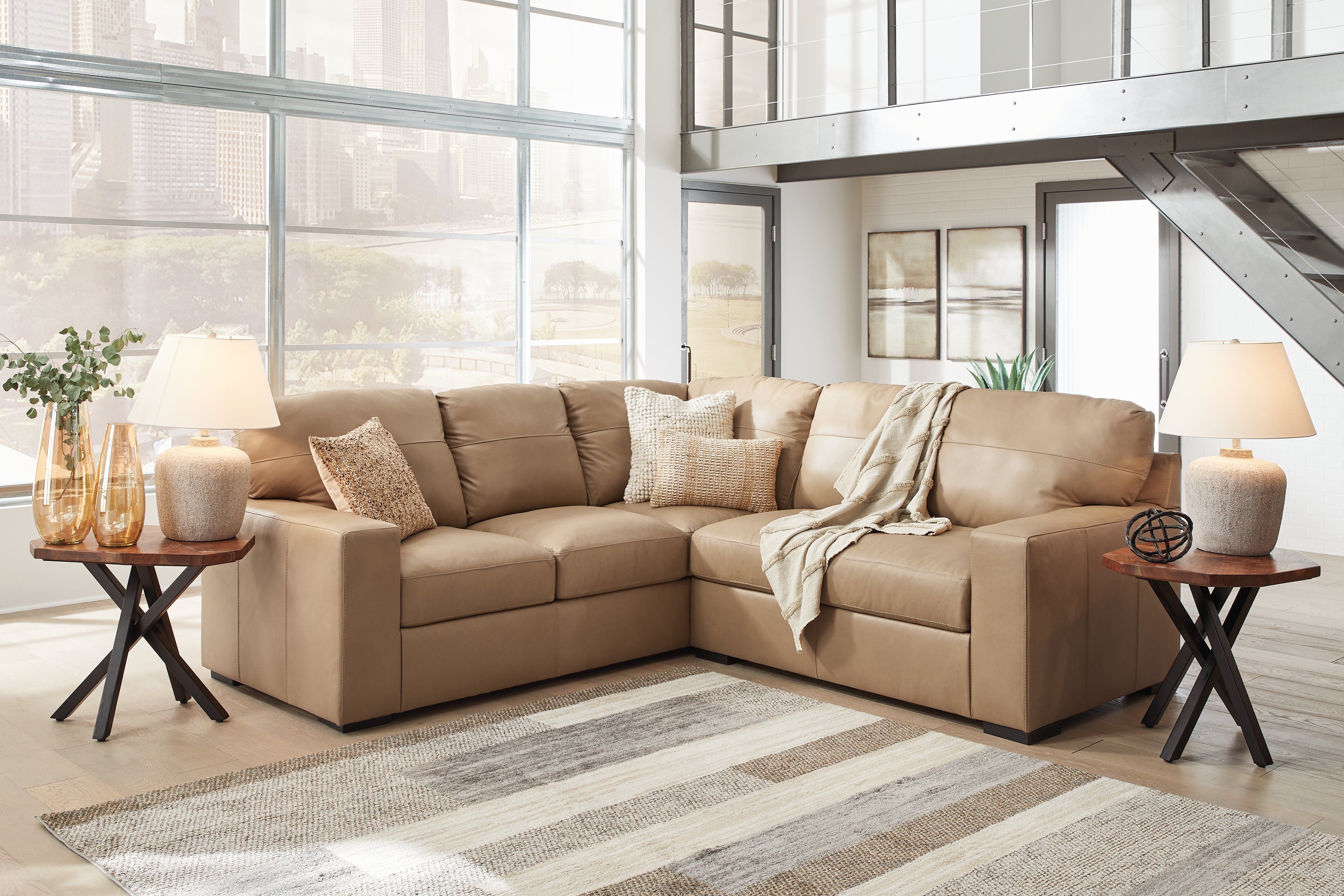 3 Brothers Decor - Ashley Furniture - Bandon Sectional - LAF 2-Piece Sectional / Toffee - 38006S1