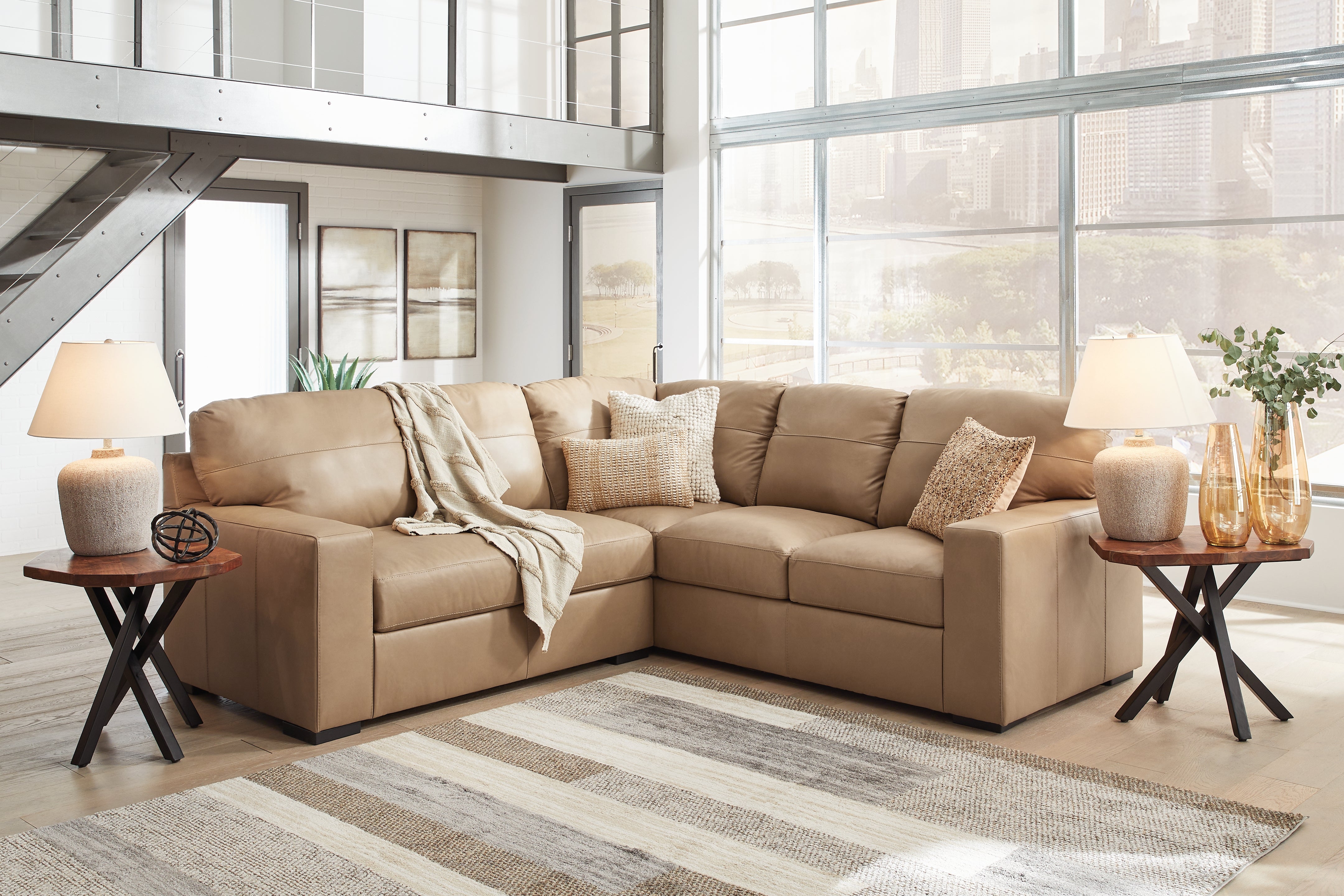 3 Brothers Decor - Ashley Furniture - Bandon Sectional - 2-Piece Sectional / Toffee - 38006S2