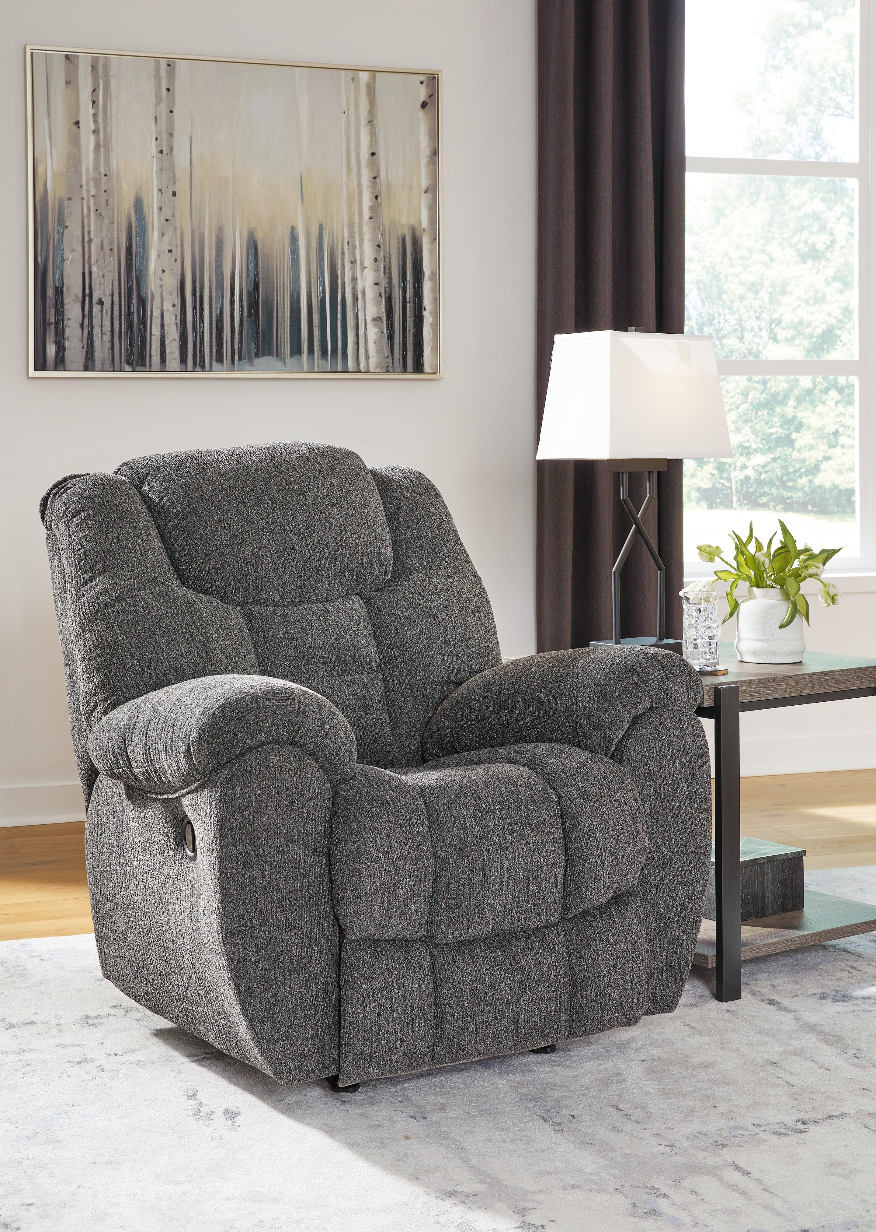 3 Brothers Decor - Ashley Furniture - Foreside Living Room - Rocker Recliner / Charcoal - 3810425
