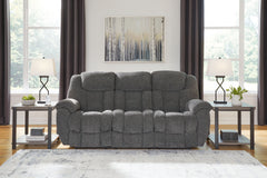 3 Brothers Decor - Ashley Furniture - Foreside Living Room - Reclining Sofa / Charcoal - 3810488