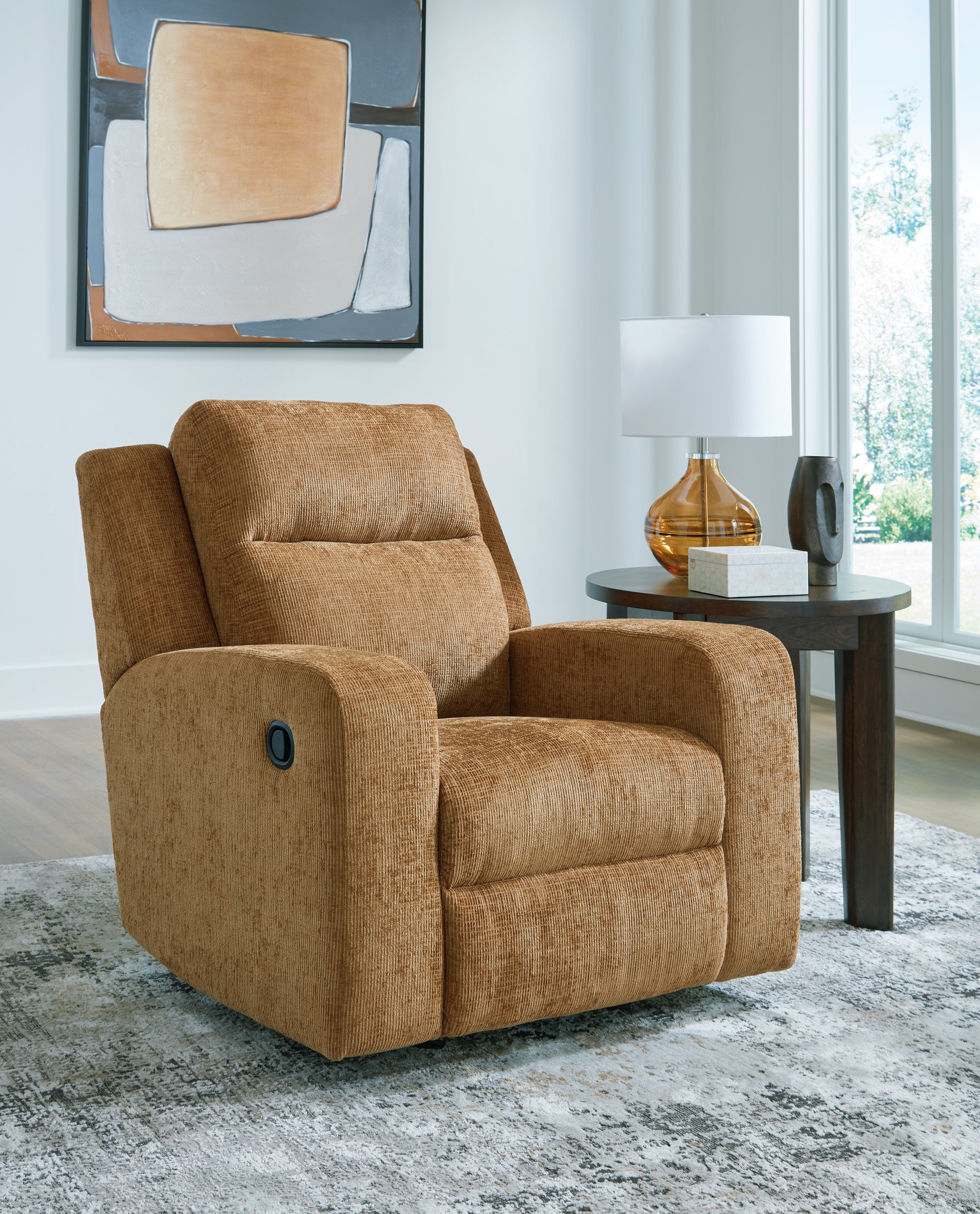 3 Brothers Decor - Ashley Furniture - Kanlow Living Room - Rocker Recliner / Honey - 3860525