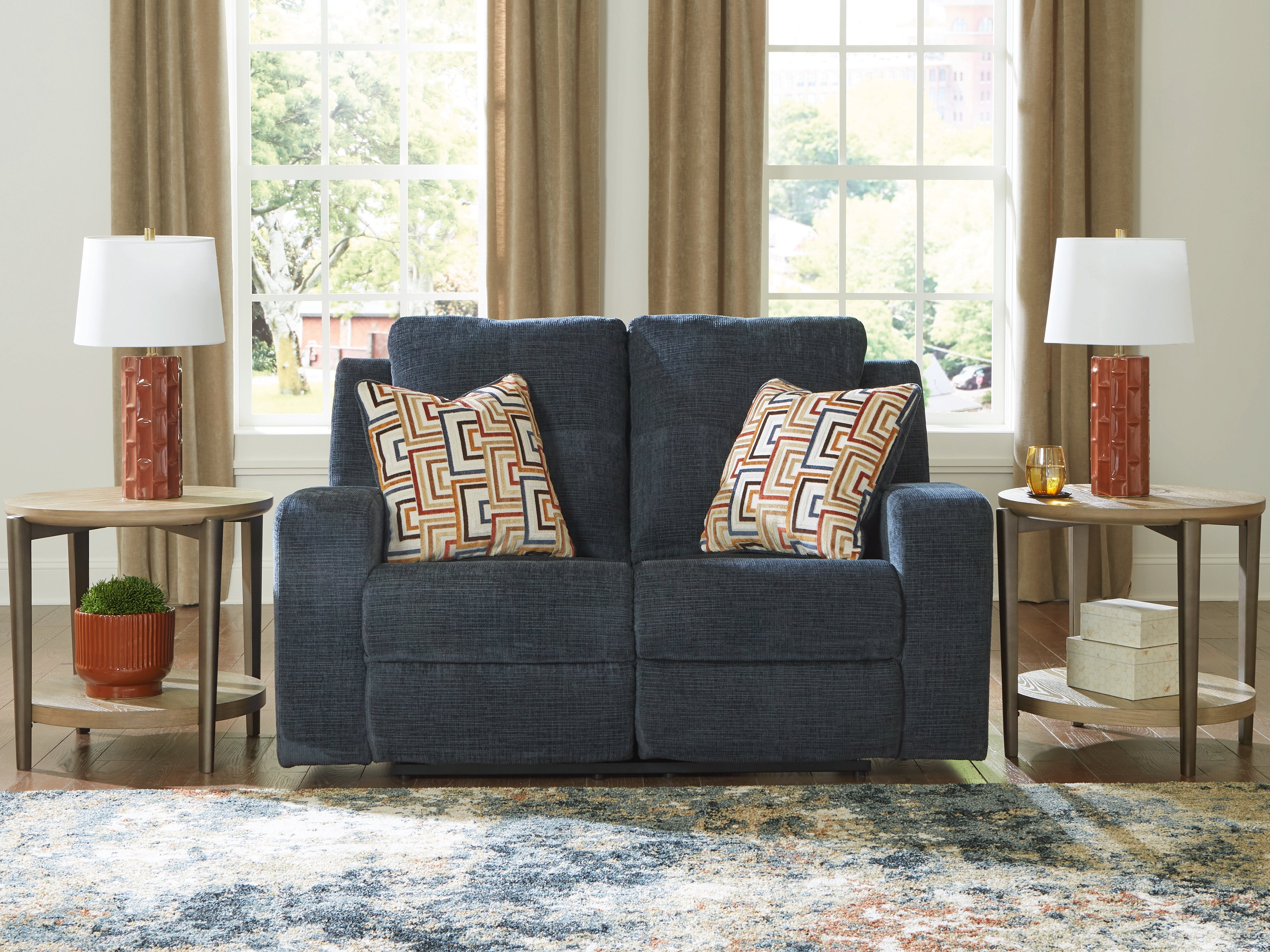 3 Brothers Decor - Ashley Furniture - Danum Living Room - Reclining Loveseat / Ink - 3880686