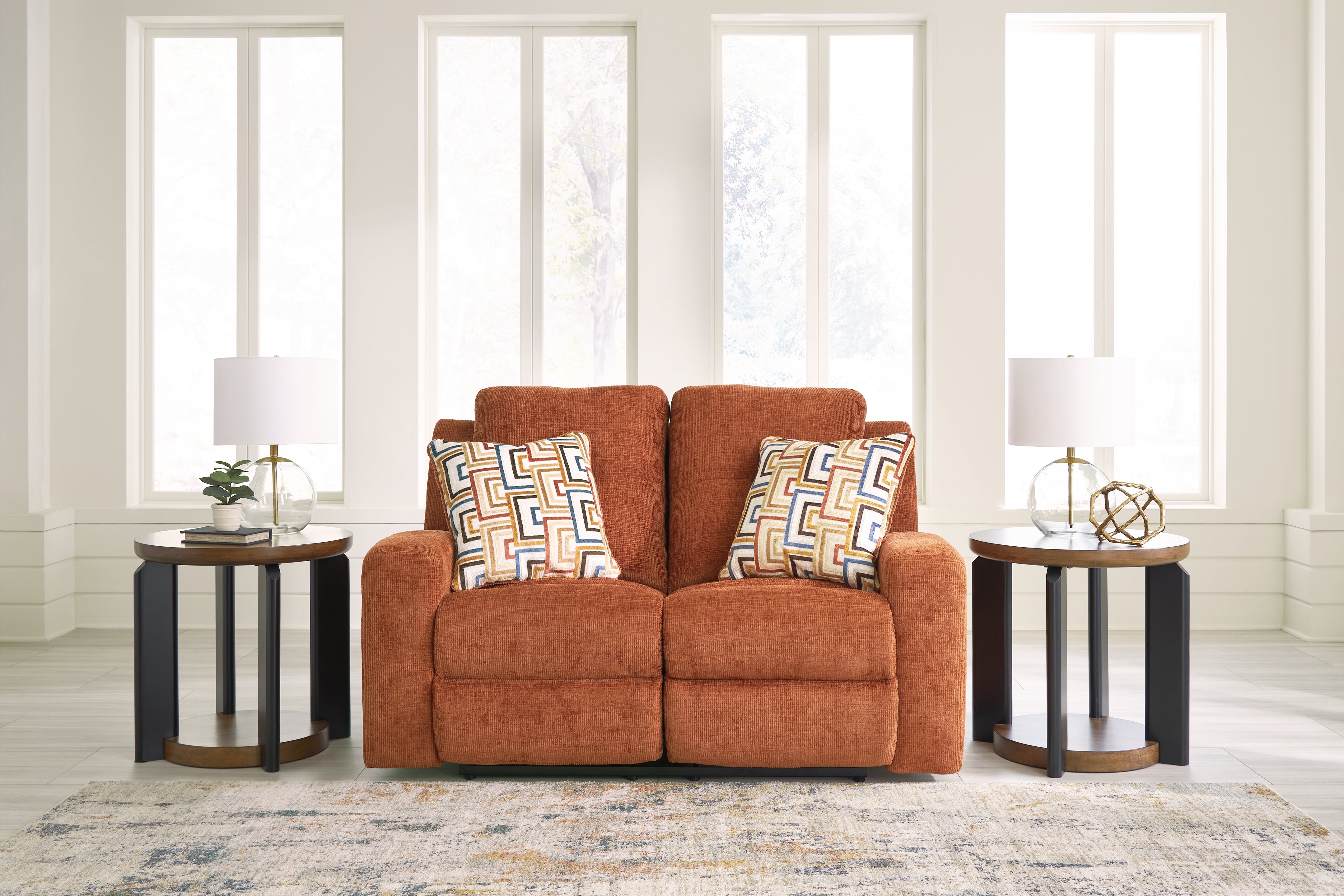 3 Brothers Decor - Ashley Furniture - Danum Living Room - Reclining Loveseat / Spice - 3880786