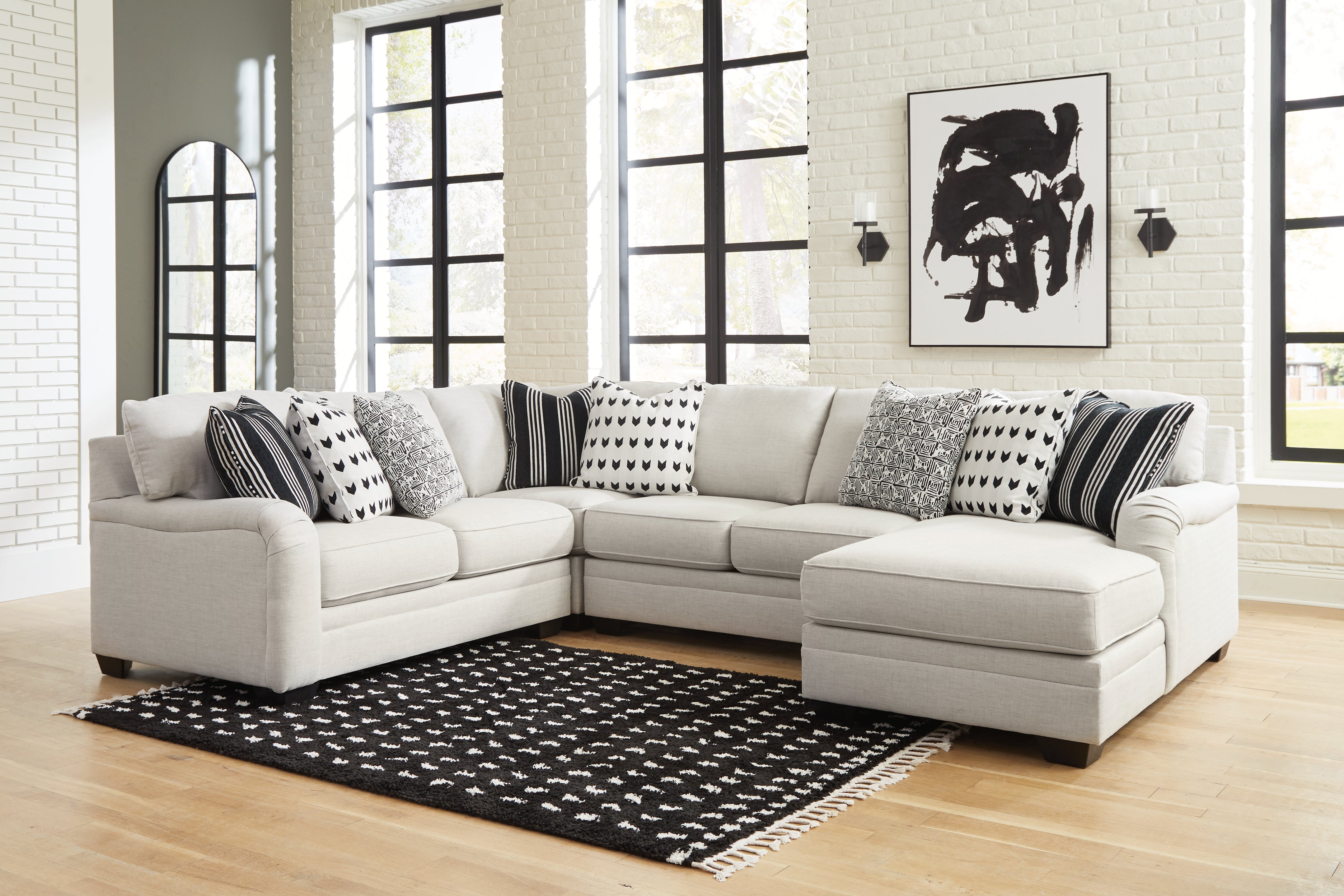 3 Brothers Decor - Ashley Furniture - Huntsworth Sectional - RAF 4-Piece Sectional with Chaise / Dove Gray - 39702S4