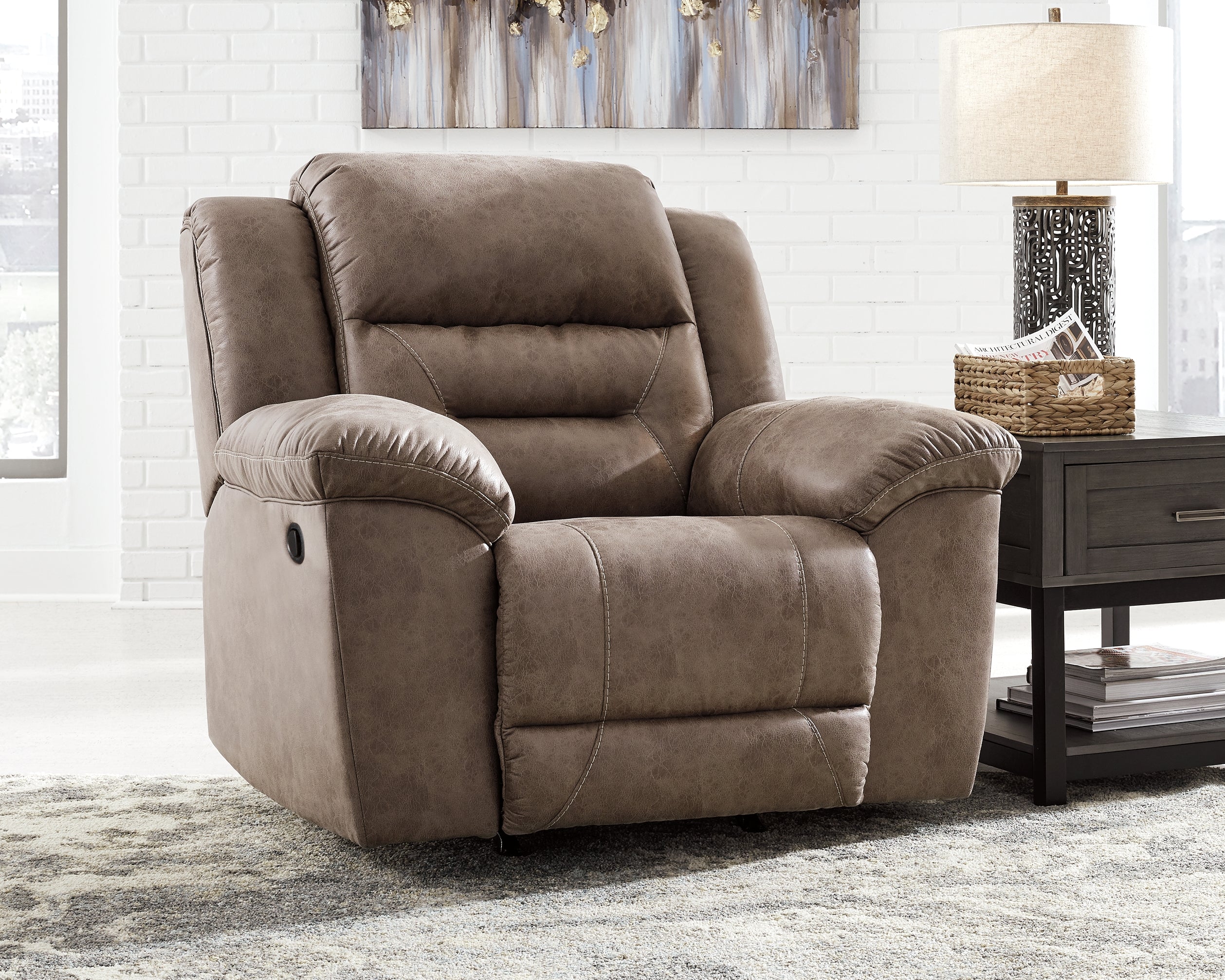 3 Brothers Decor - Ashley Furniture - Stoneland Living Room - Rocker Recliner / Fossil - 3990525