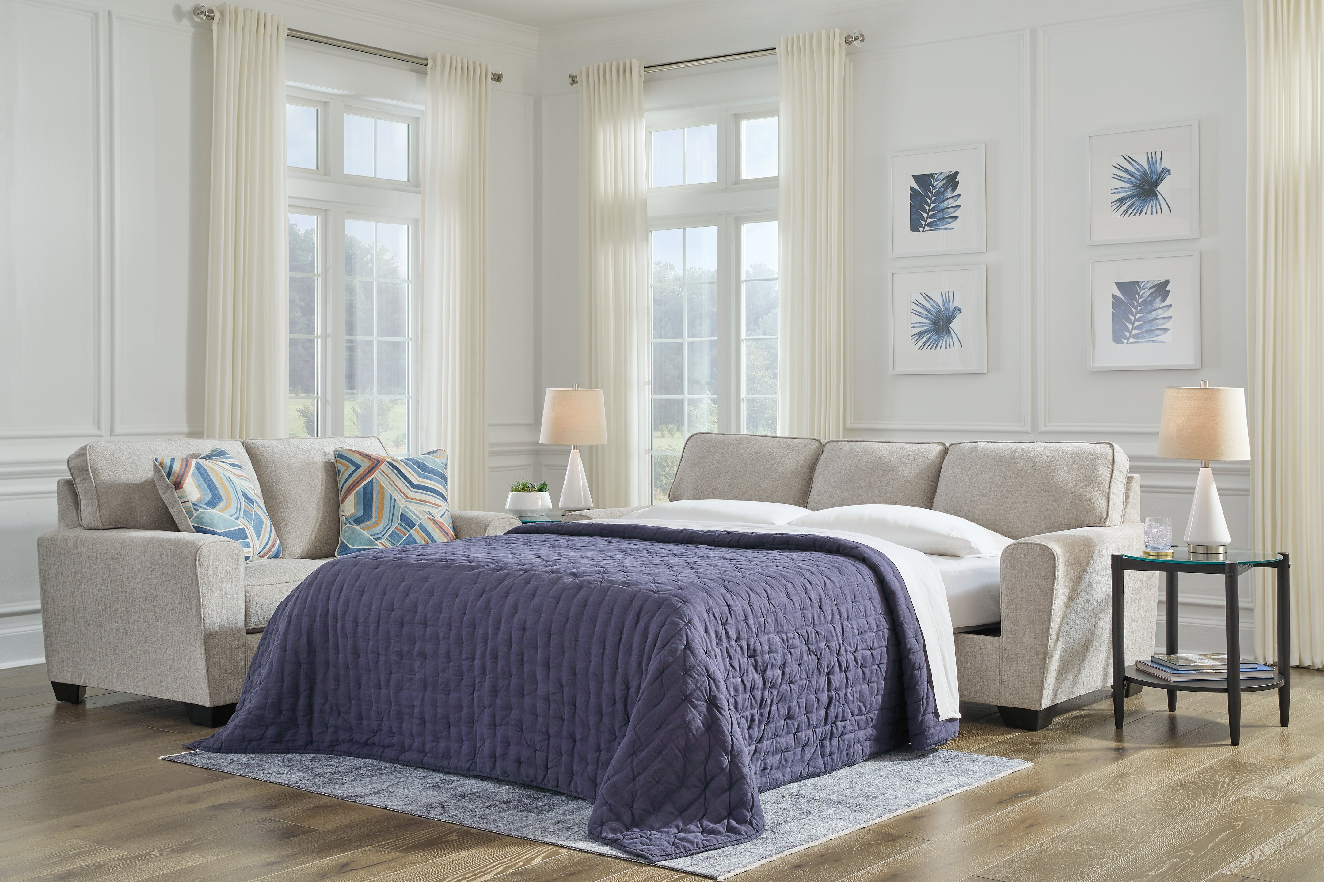 3 Brothers Decor - Ashley Furniture - Cashton Living Room - Queen Sofa Sleeper / Ice - 4060639