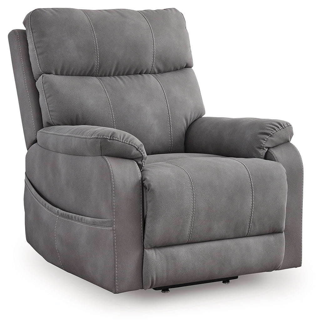 3 Brothers Decor - Ashley Furniture - Next-Gen Durapella Living Room - Power Lift Recliner / Slate - 4070812