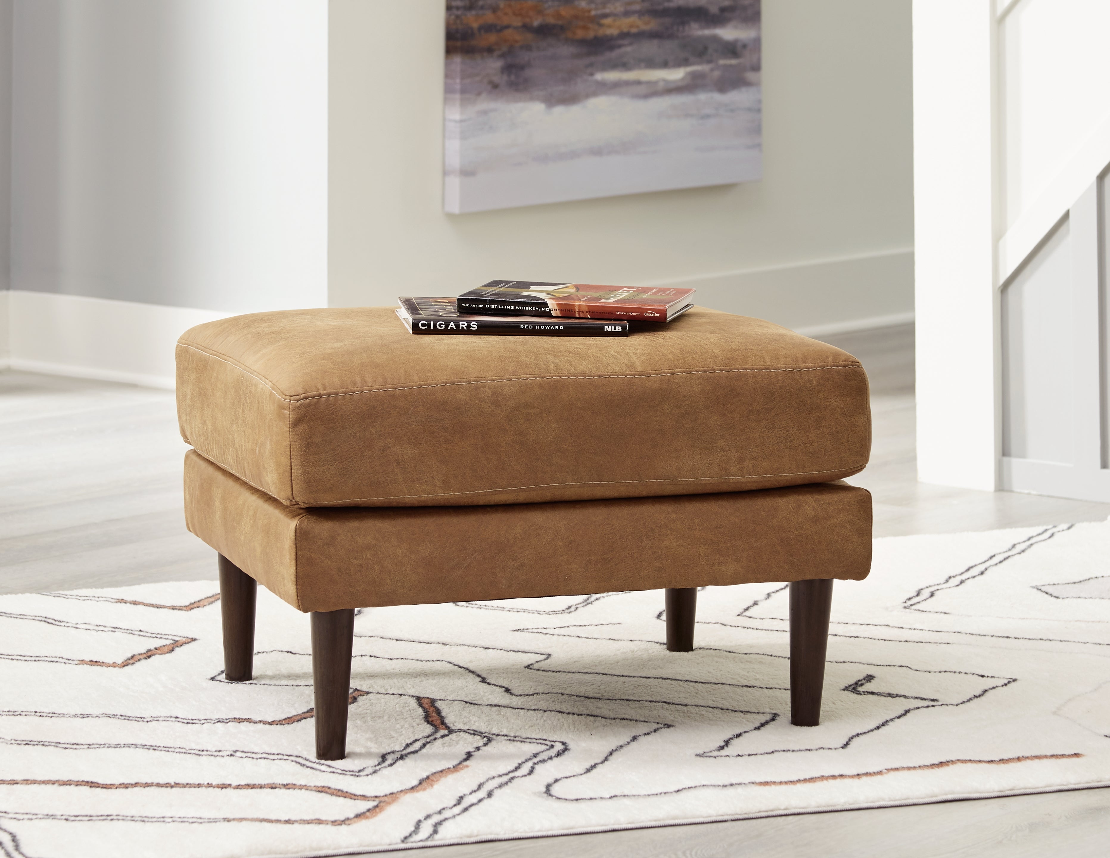 3 Brothers Decor - Ashley Furniture - Telora Living Room - Ottoman / Caramel - 4100214
