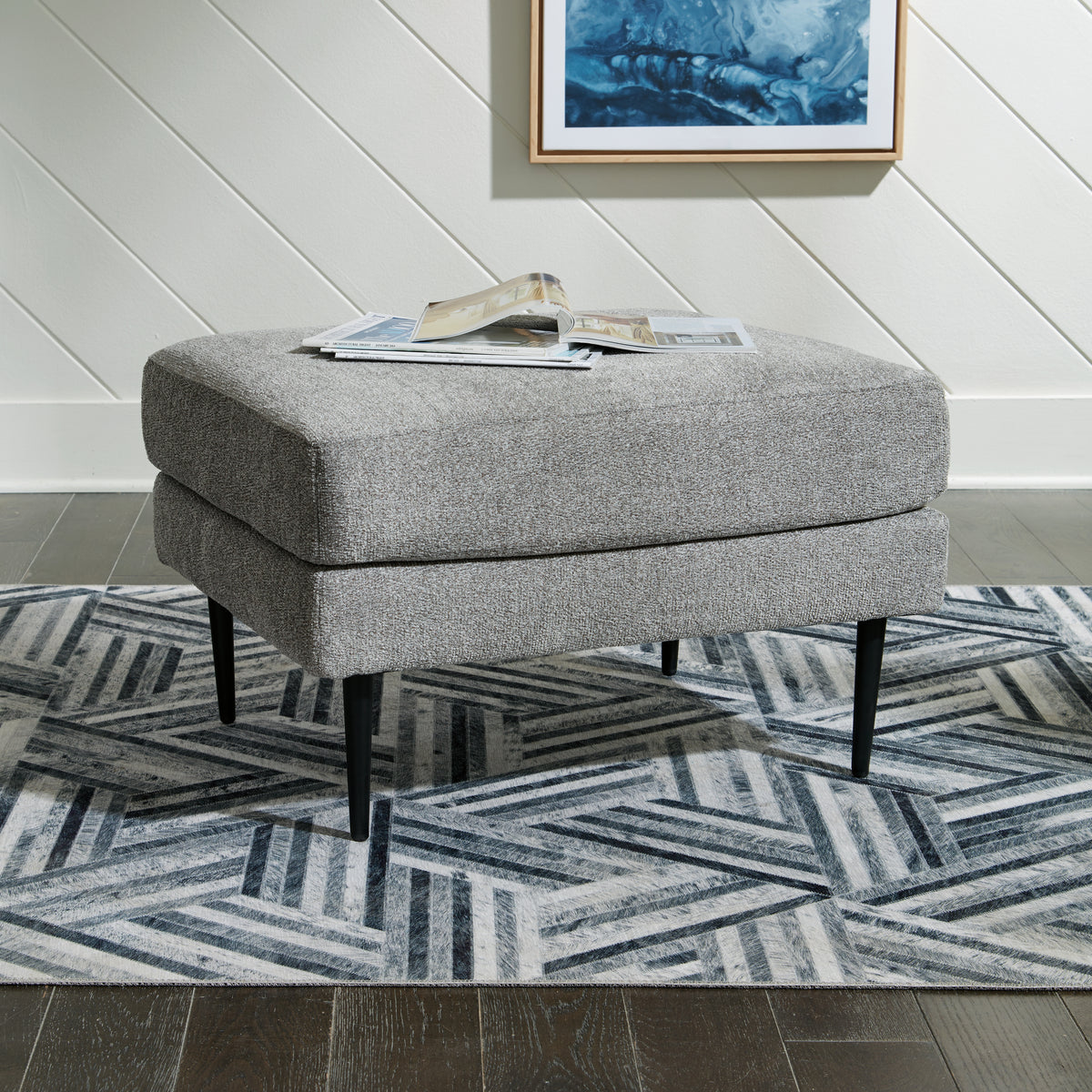 3 Brothers Decor - Ashley Furniture - Hazela Living Room - Ottoman / Charcoal - 4110214