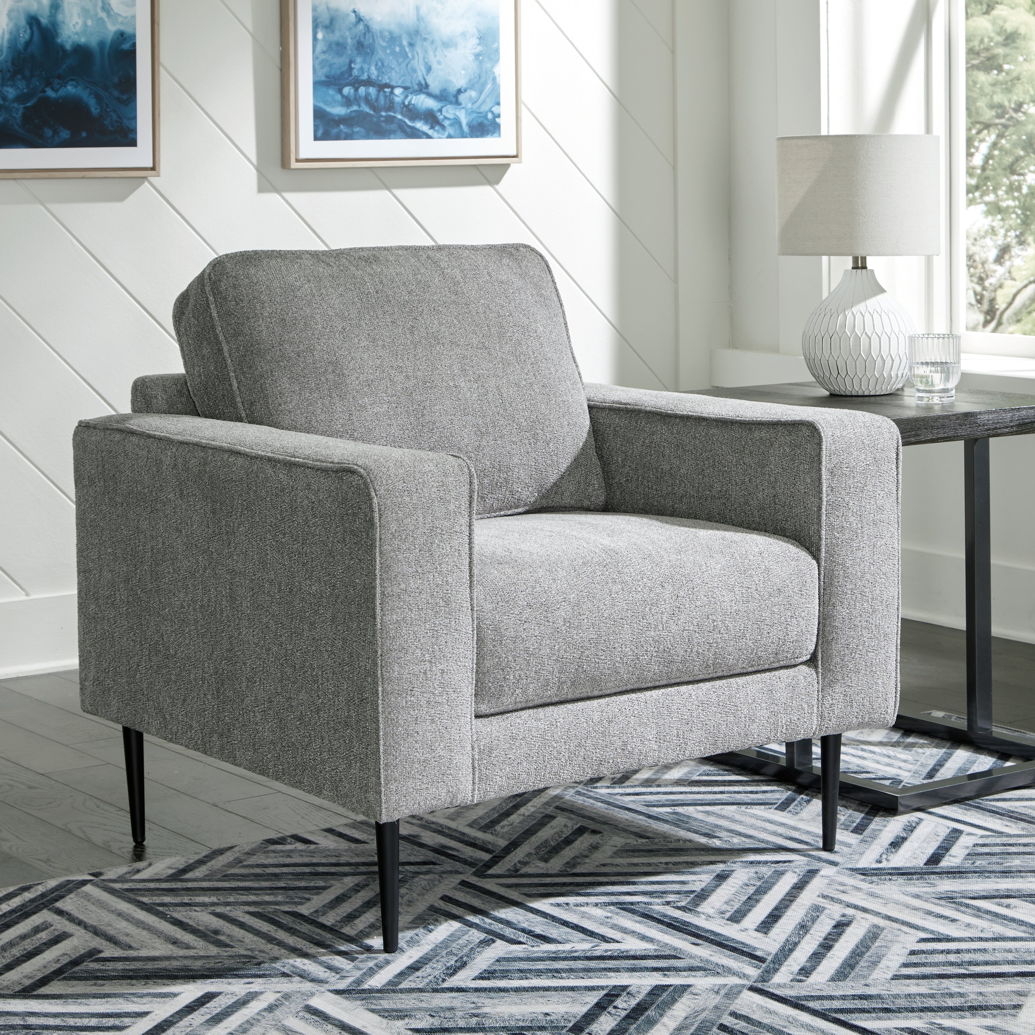 3 Brothers Decor - Ashley Furniture - Hazela Living Room - Chair / Charcoal - 4110220