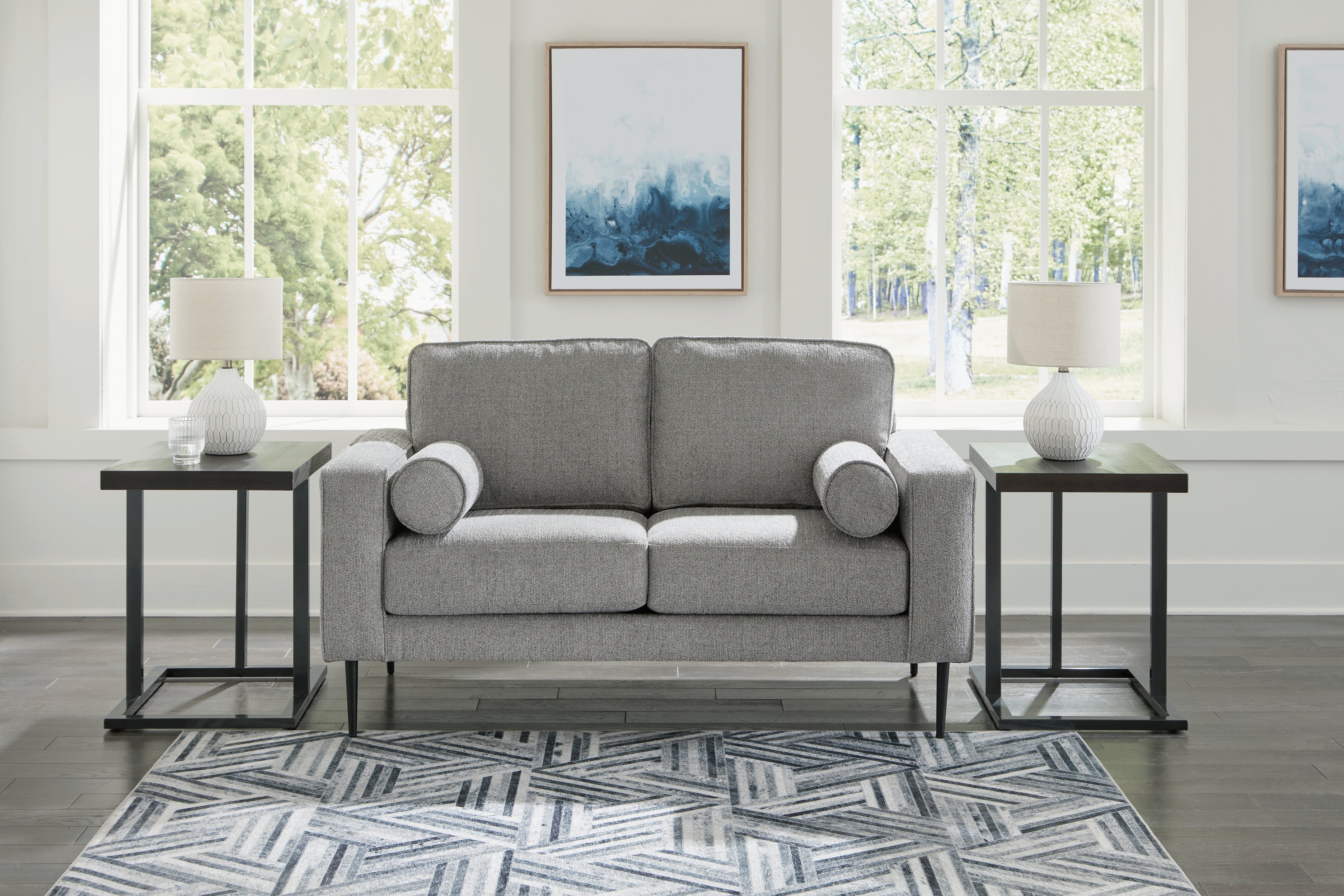 3 Brothers Decor - Ashley Furniture - Hazela Living Room - Loveseat / Charcoal - 4110235