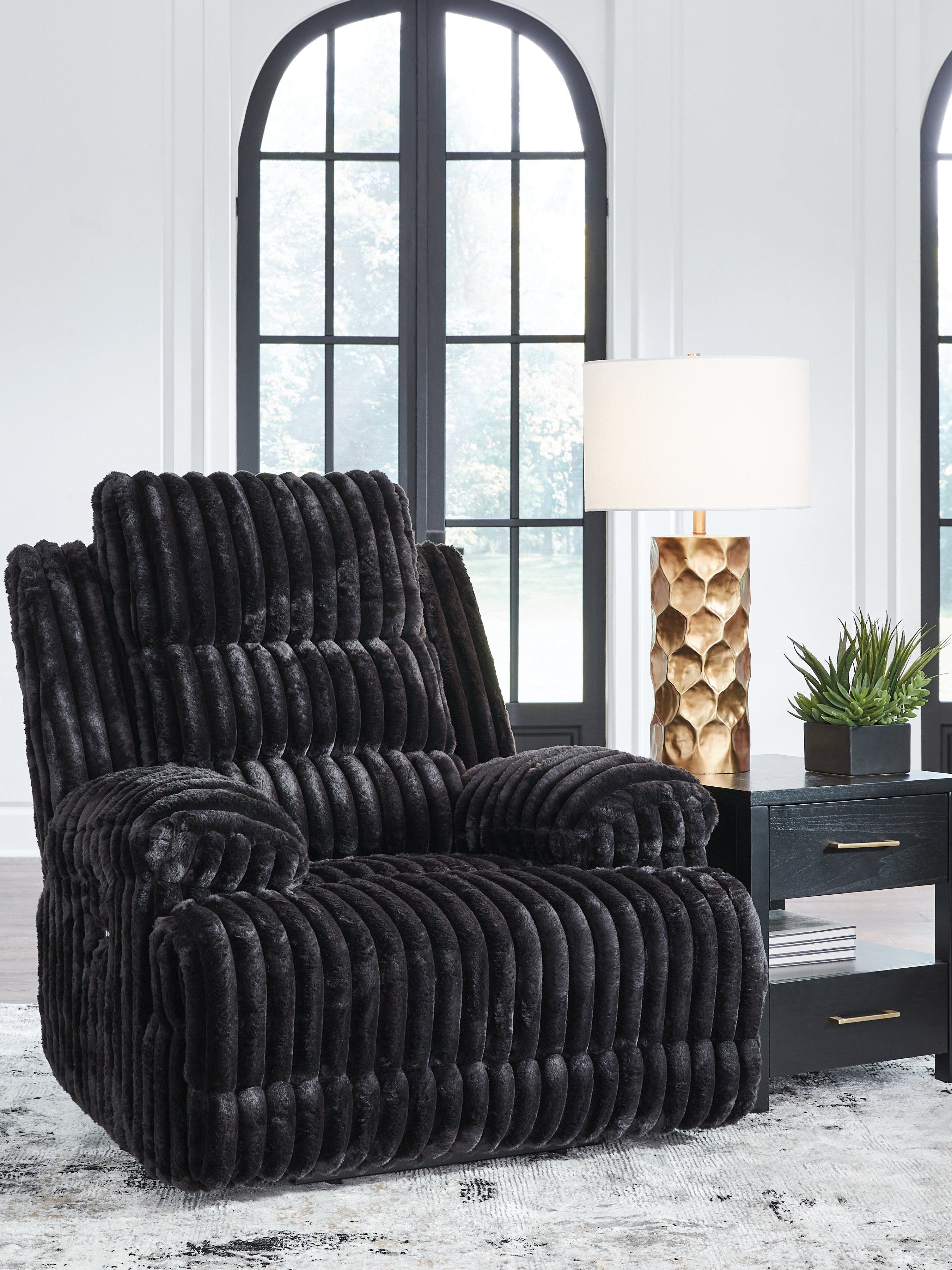 3 Brothers Decor - Ashley Furniture - Rhine Falls Living Room - Zero Wall Power Recliner / Onyx - PC4280506