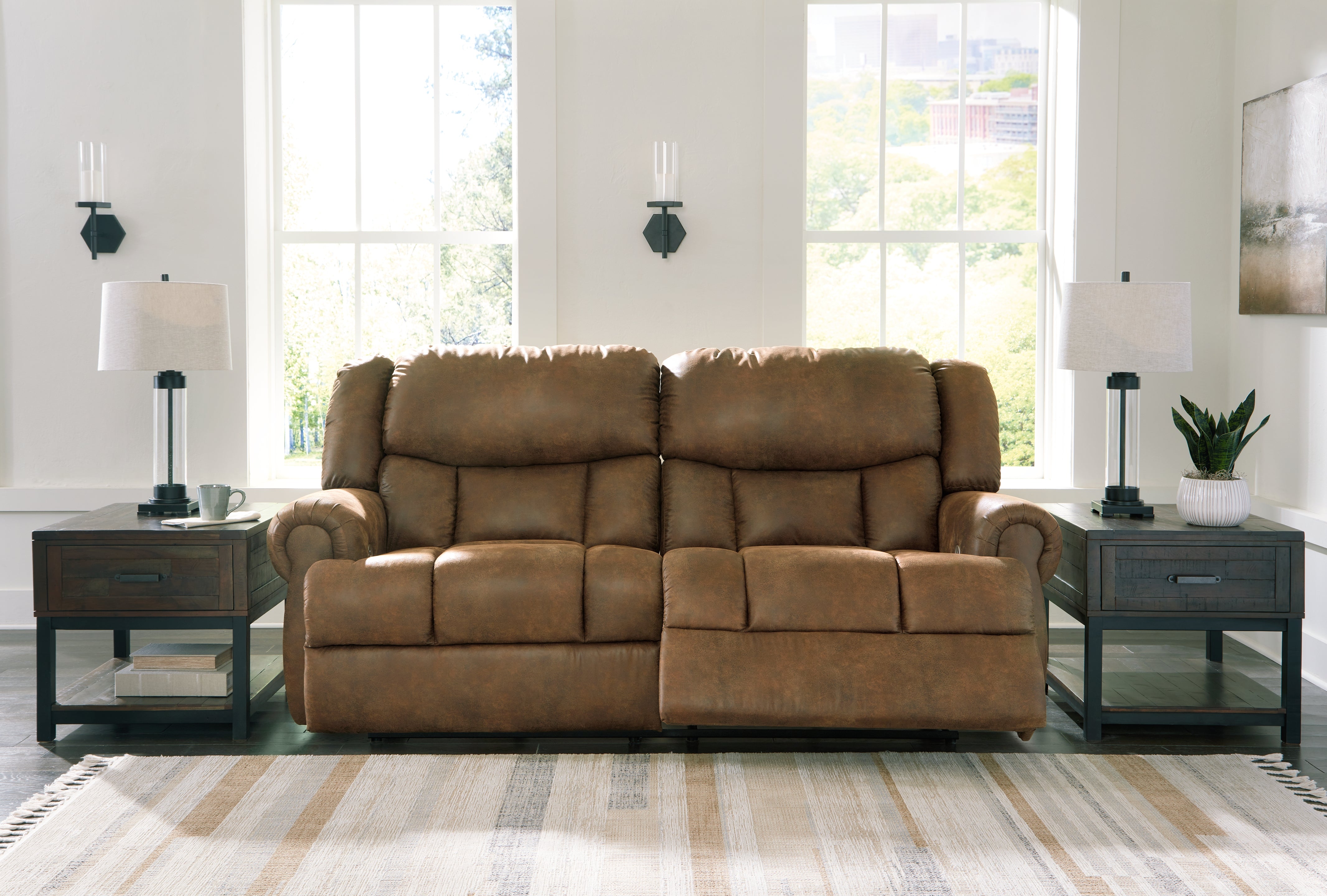 3 Brothers Decor - Ashley Furniture - Boothbay Living Room - 2 Seat Reclining Power Sofa / Auburn - 4470447
