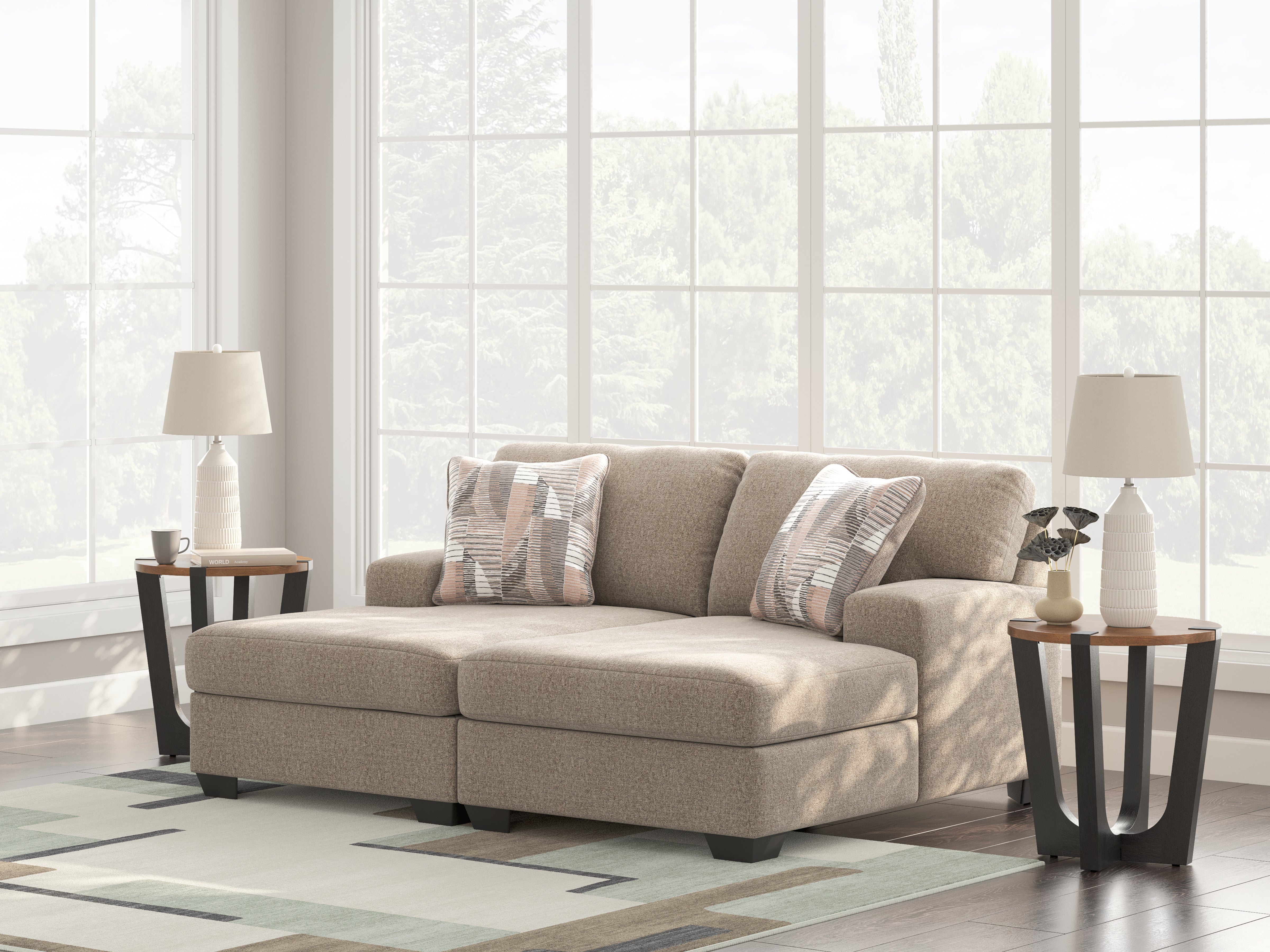 3 Brothers Decor - Ashley Furniture - Newellen Sectional - RAF 2-Piece Super Chaise / Hemp - 48404S4