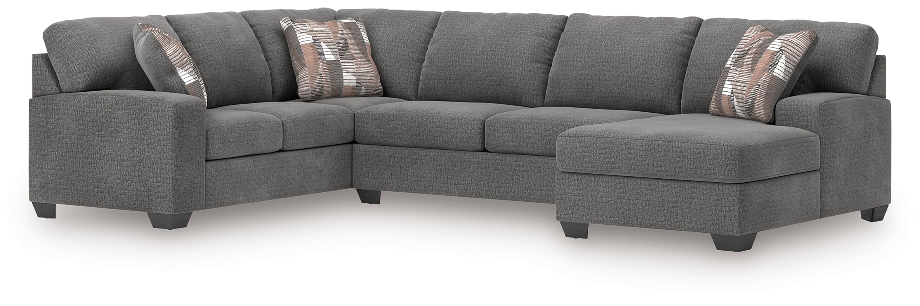3 Brothers Decor - Ashley Furniture - Newellen Sectional - LAF 3-Piece Sleeper Sectional with Chaise / Greystone - 48405S6